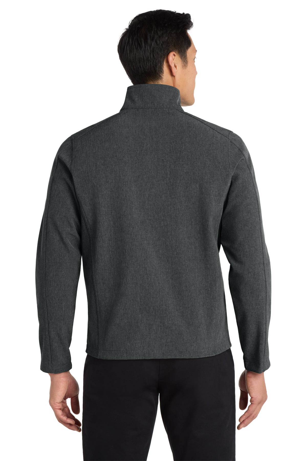 Port Authority Core Soft Shell Jacket. J317 - Black Charcoal Heather - back