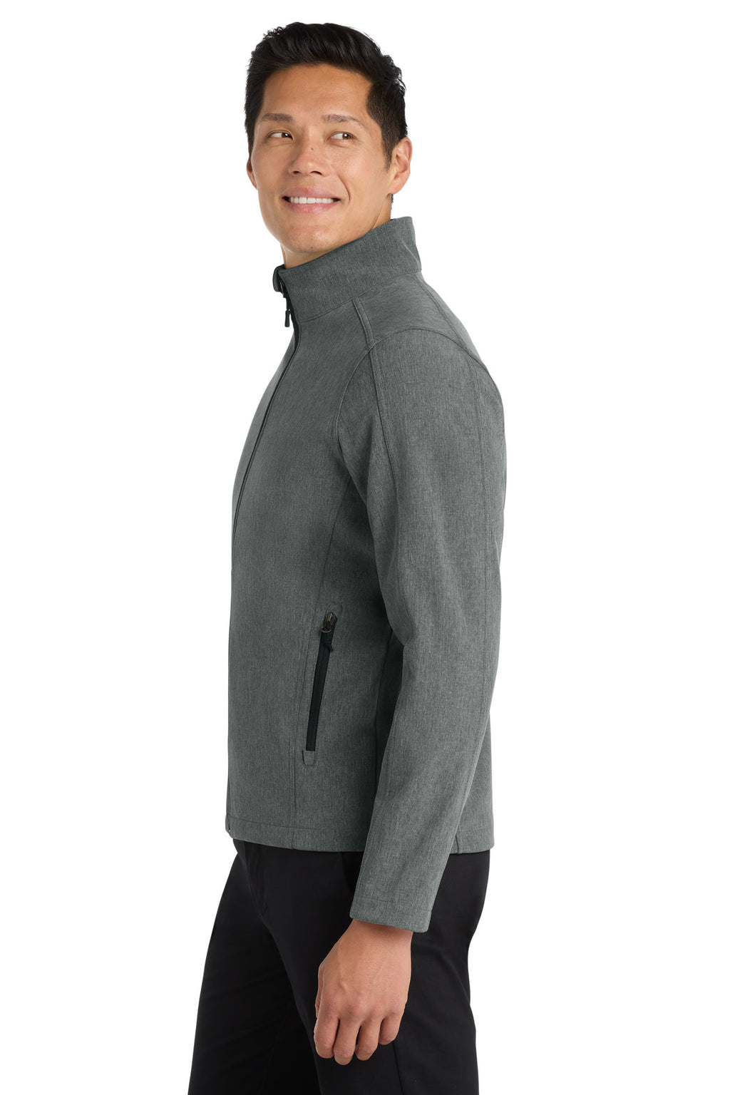 Port Authority Core Soft Shell Jacket. J317 - Pearl Grey Heather - side