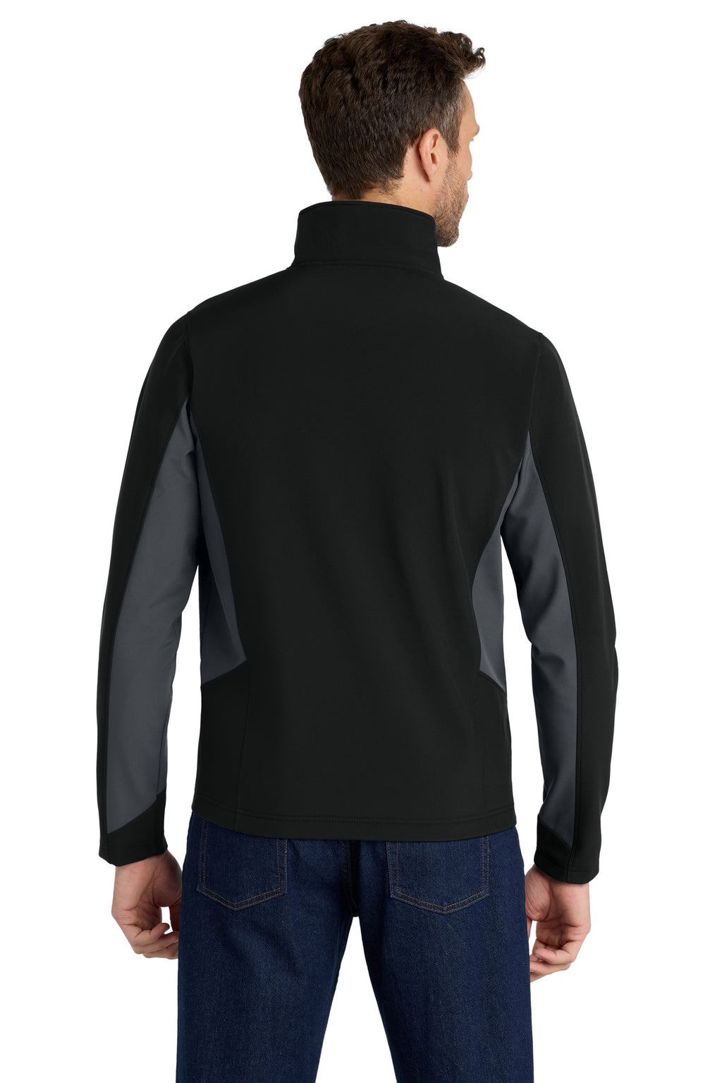 Port Authority Core Colorblock Soft Shell Jacket. J318 - Black/ Battleship Grey - back