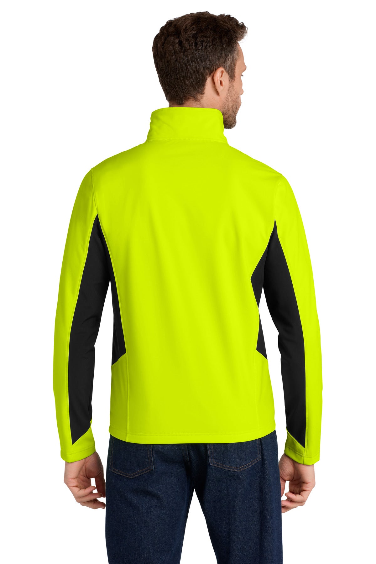 Port Authority Core Colorblock Soft Shell Jacket. J318 - Safety Yellow/ Black - back