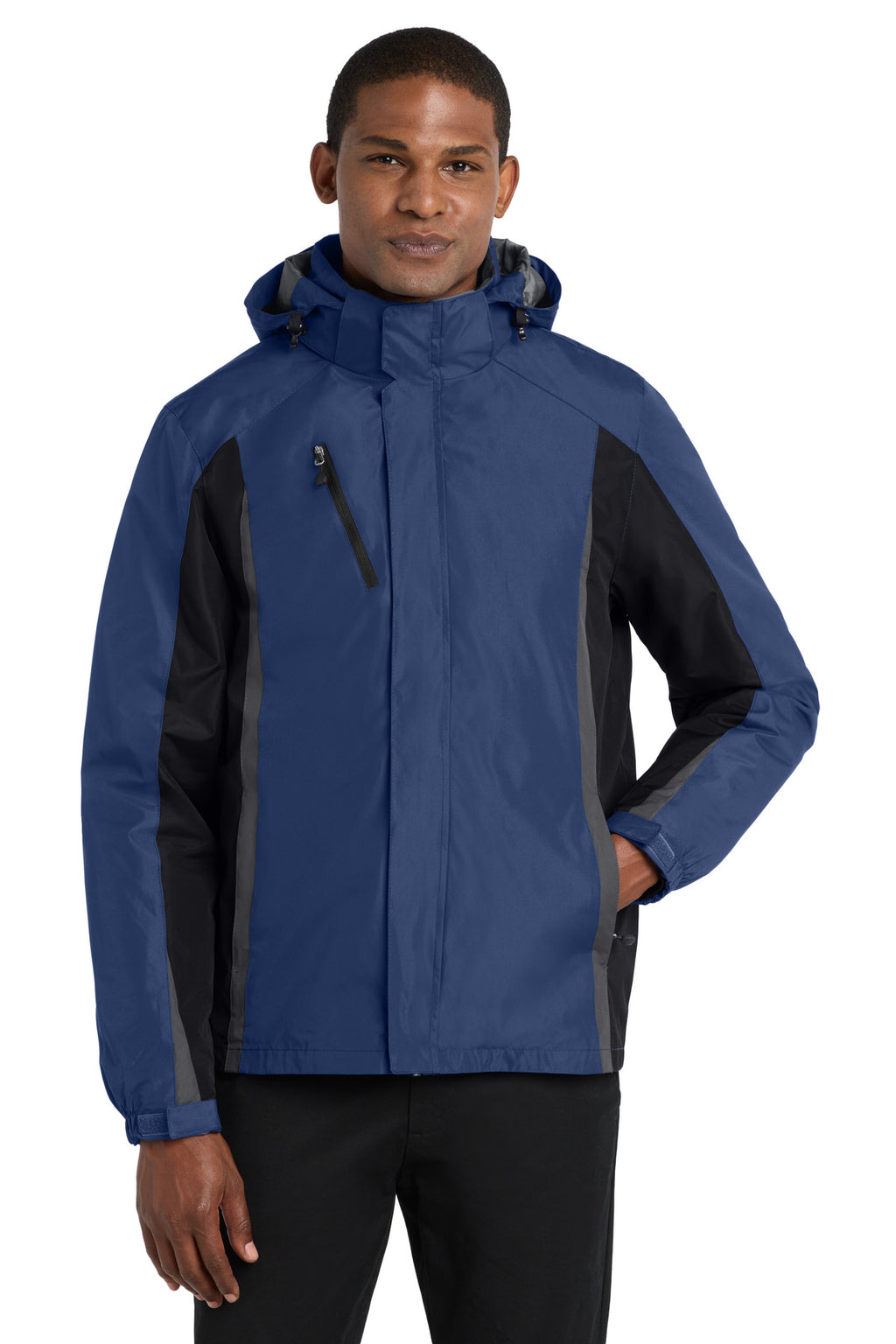 Port Authority Colorblock 3-in-1 Jacket. J321 - Admiral Blue/ Black/ Magnet - front