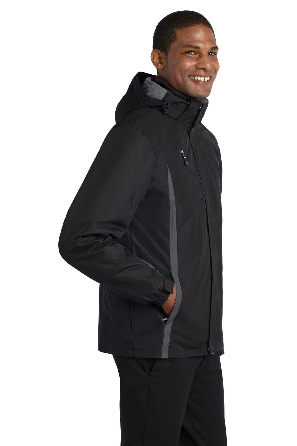 Port Authority Colorblock 3-in-1 Jacket. J321 - Black/ Black/ Magnet - side