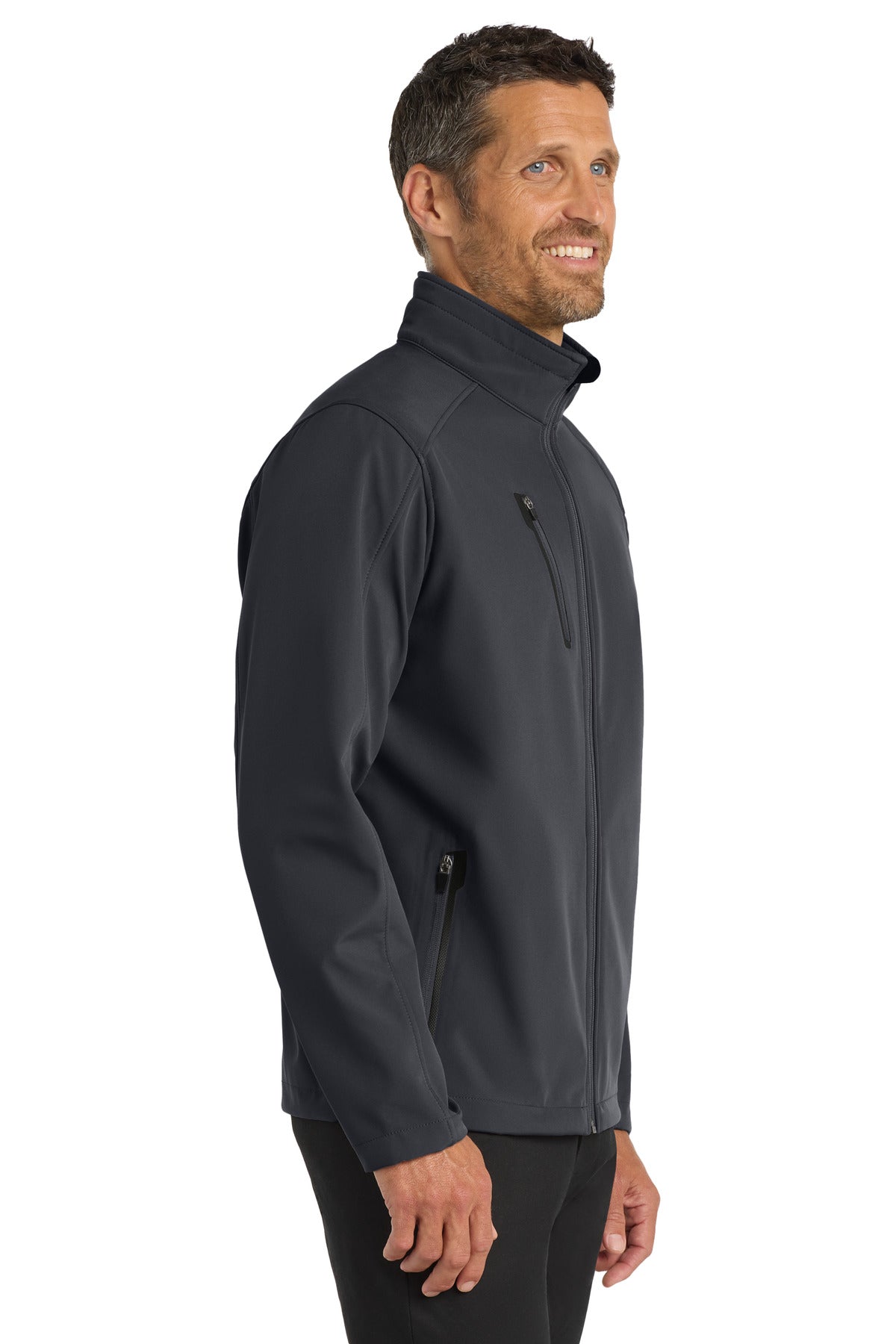 Port Authority Welded Soft Shell Jacket. J324 - Battleship Grey - side