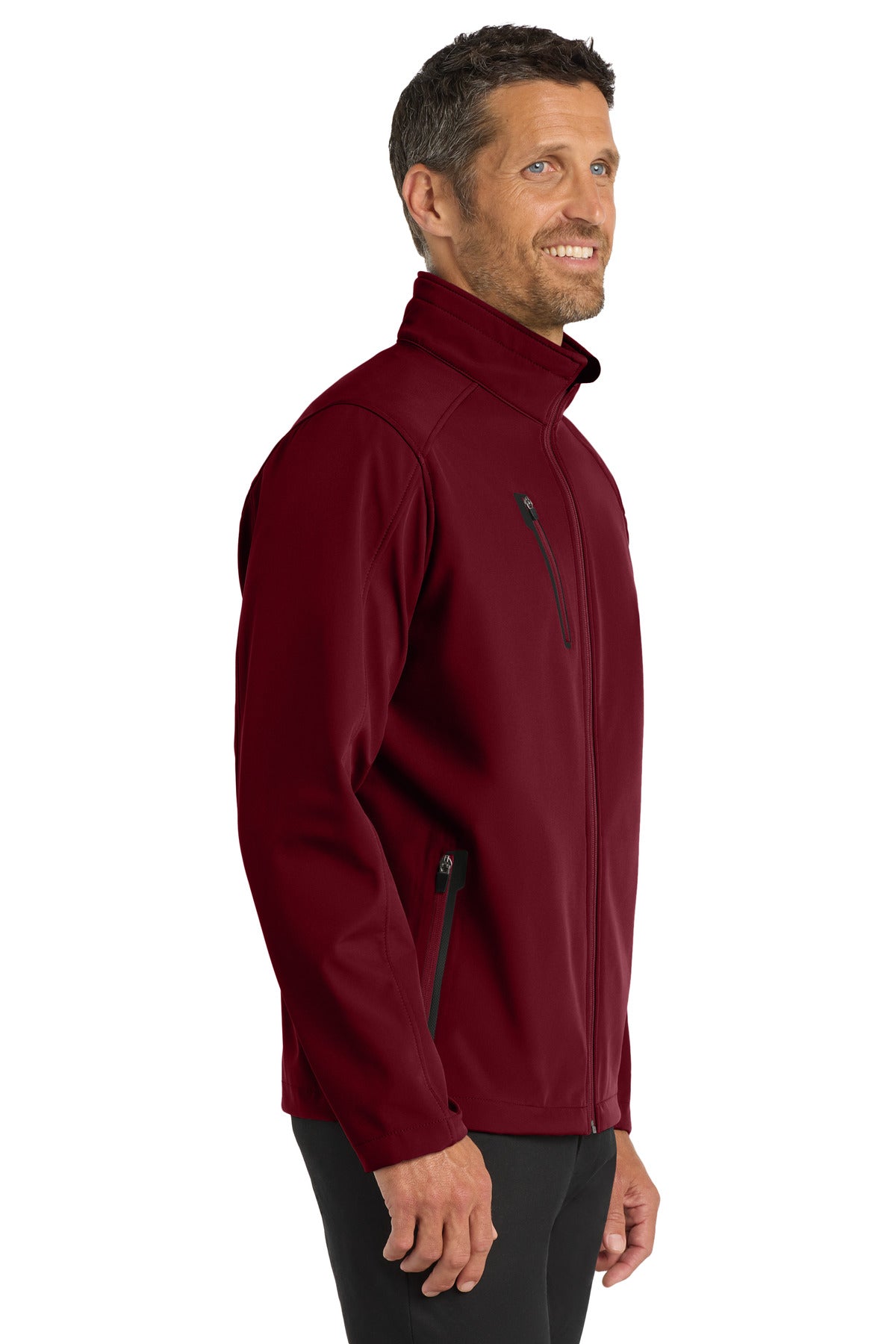 Port Authority Welded Soft Shell Jacket. J324 - Garnet - side