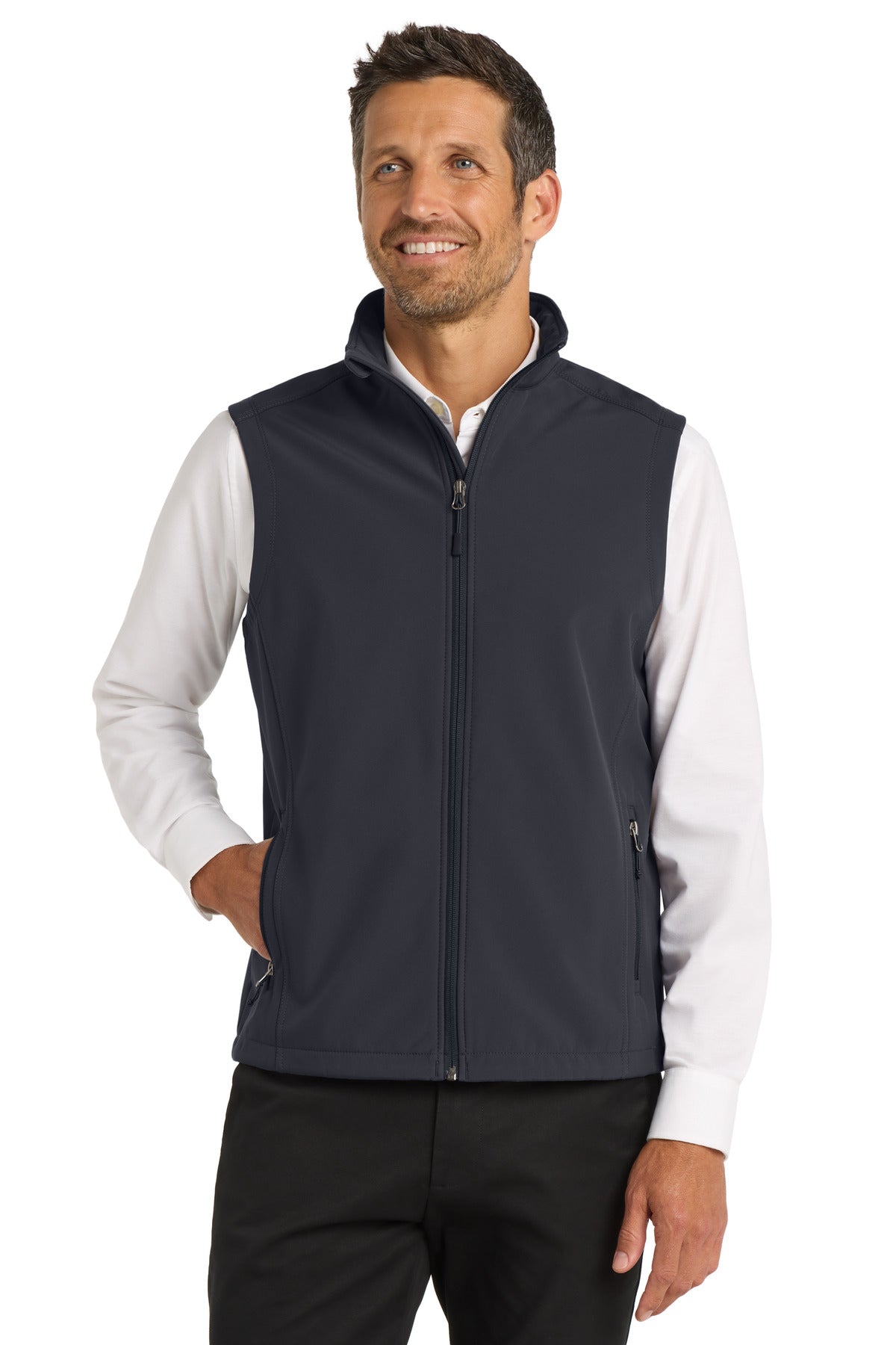 Port Authority Core Soft Shell Vest. J325 - Battleship Grey - front