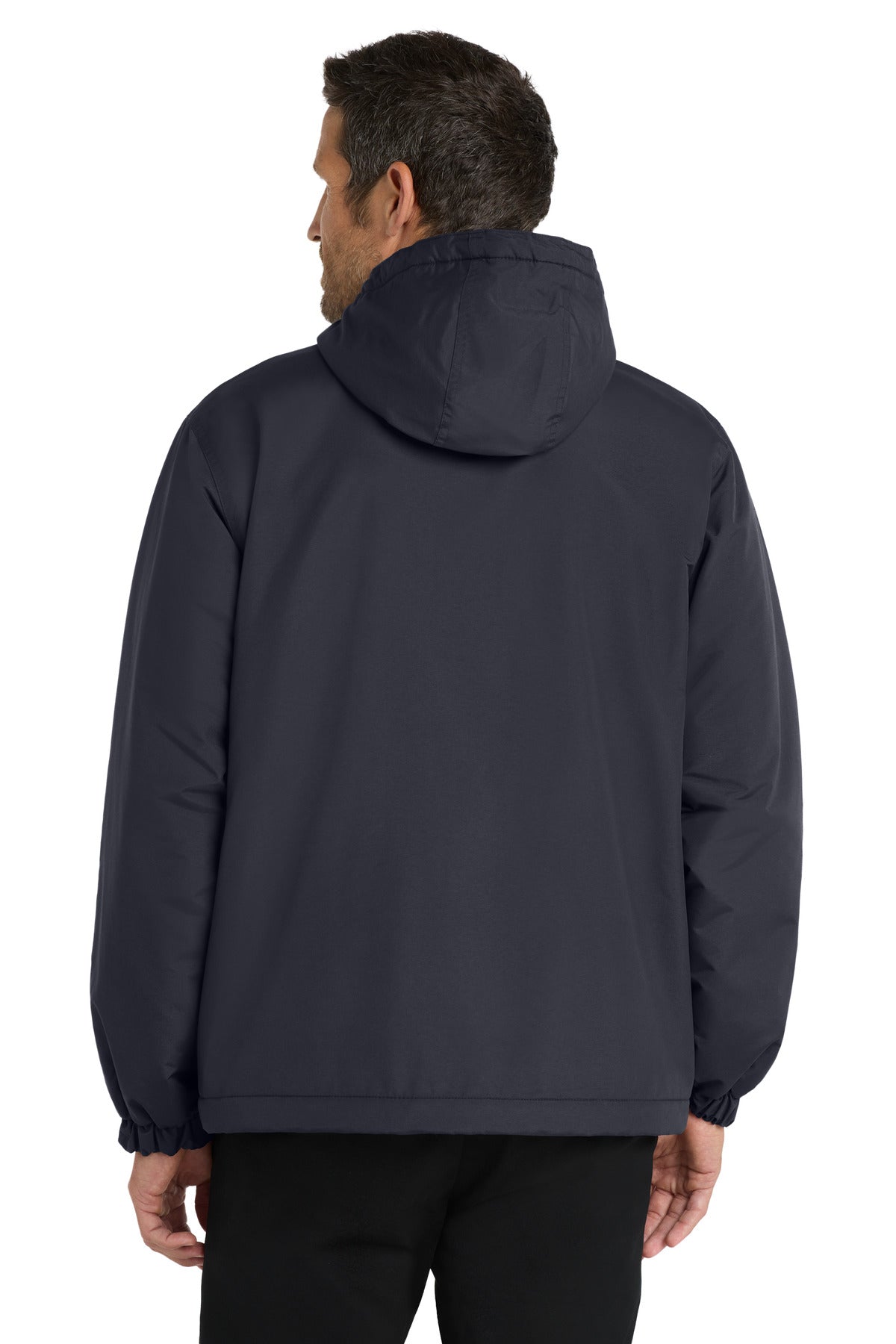 Port Authority Hooded Charger Jacket. J327 - Battleship Grey - back