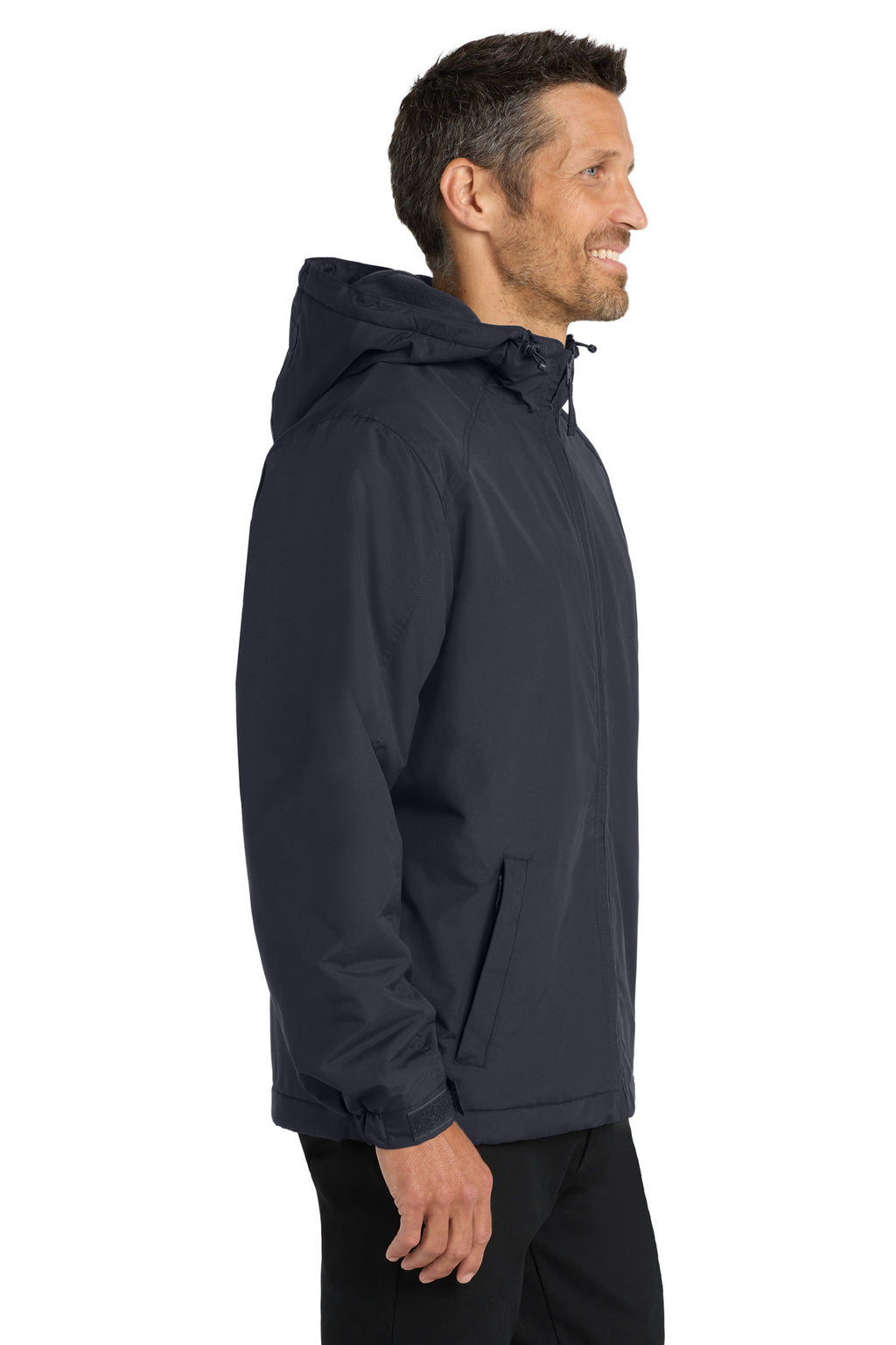 Port Authority Hooded Charger Jacket. J327 - Battleship Grey - side