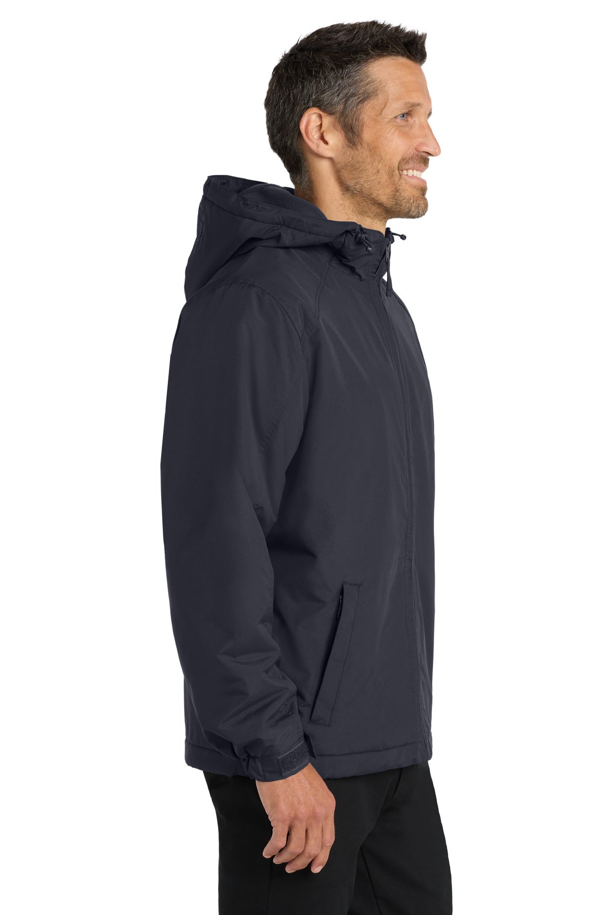 Port Authority Hooded Charger Jacket. J327 - Battleship Grey - side