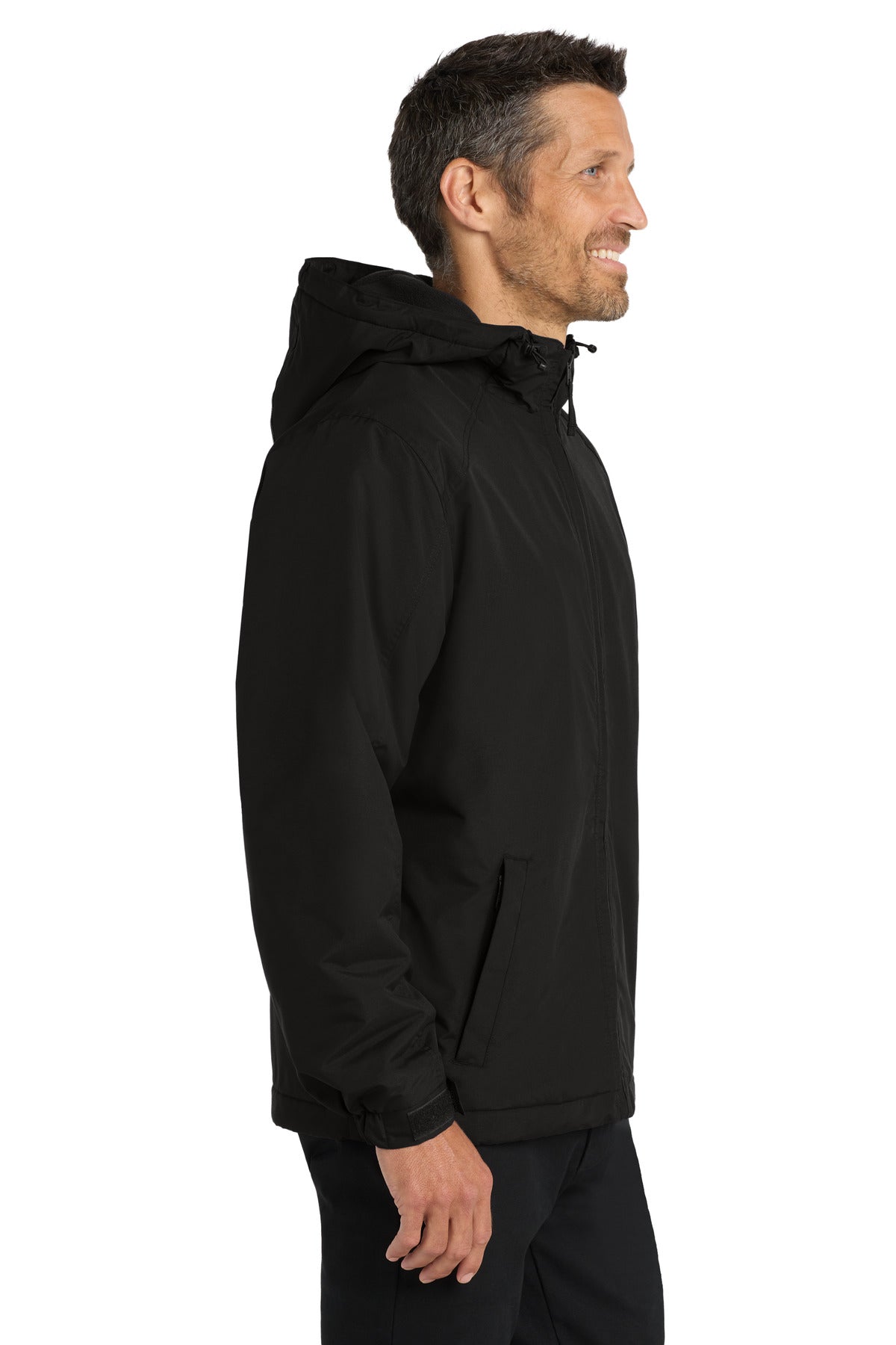 Port Authority Hooded Charger Jacket. J327 - True Black - side
