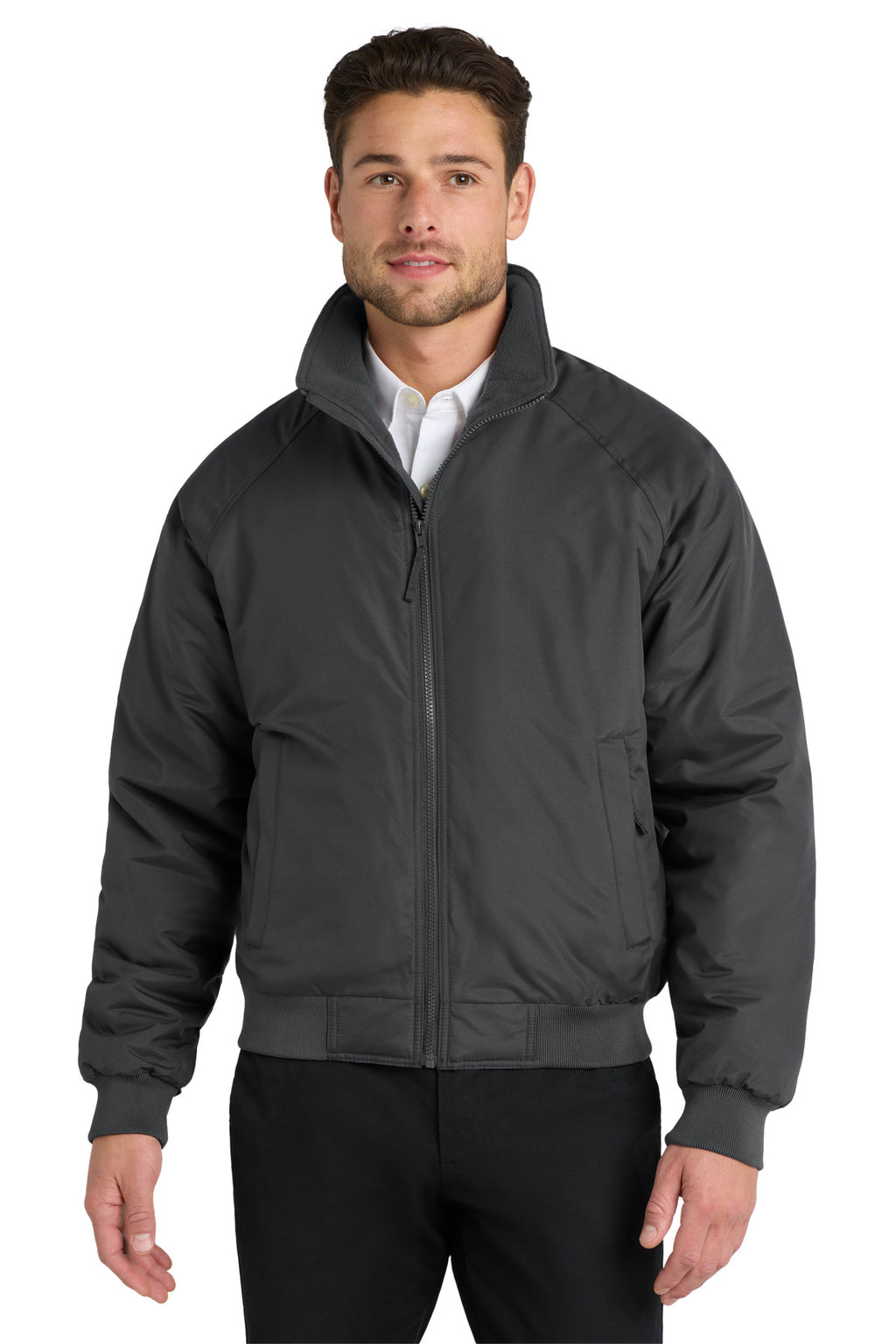 Port Authority Charger Jacket. J328 - Battleship Grey - front