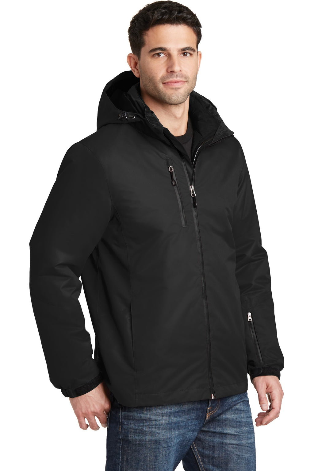 Port Authority Vortex Waterproof 3-in-1 Jacket. J332 - Black/ Black - three_q