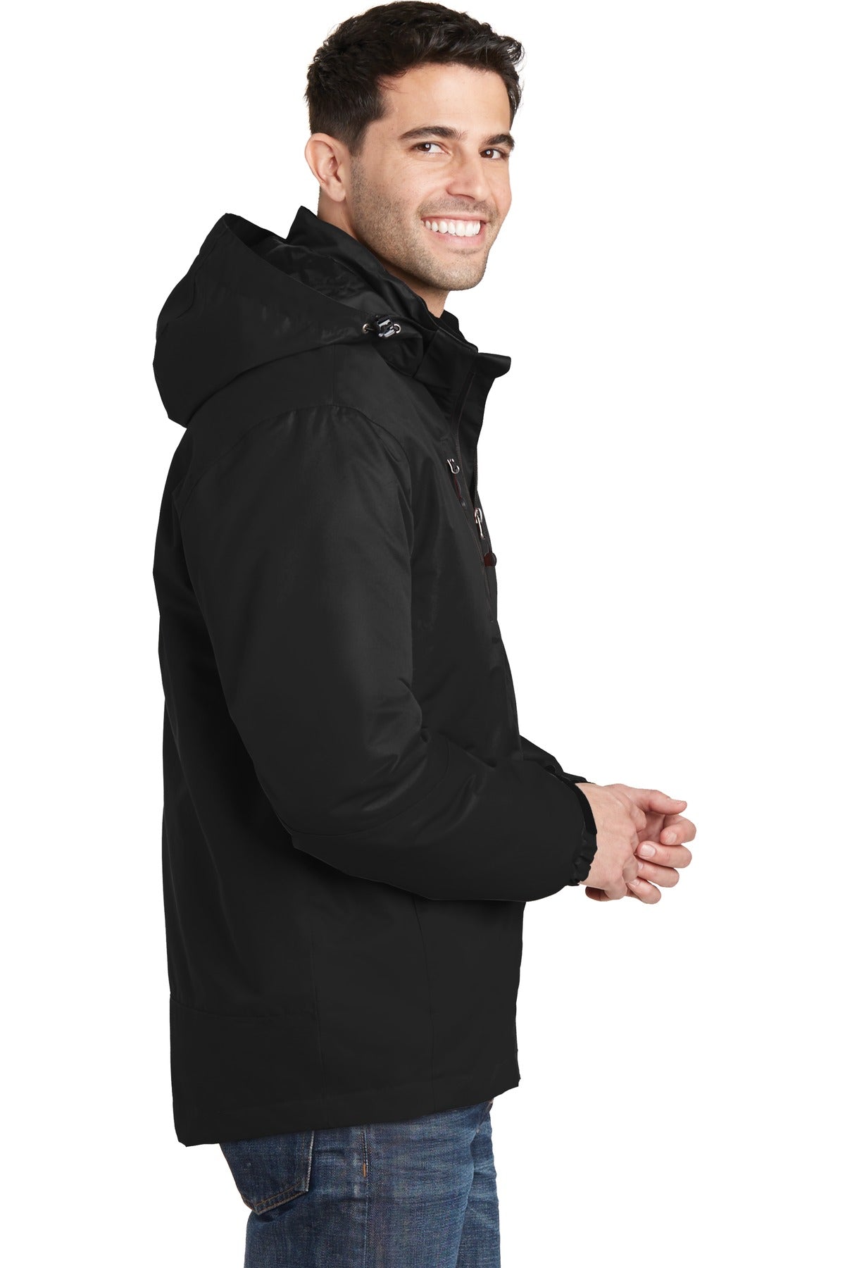 Port Authority Vortex Waterproof 3-in-1 Jacket. J332 - Black/ Black - side
