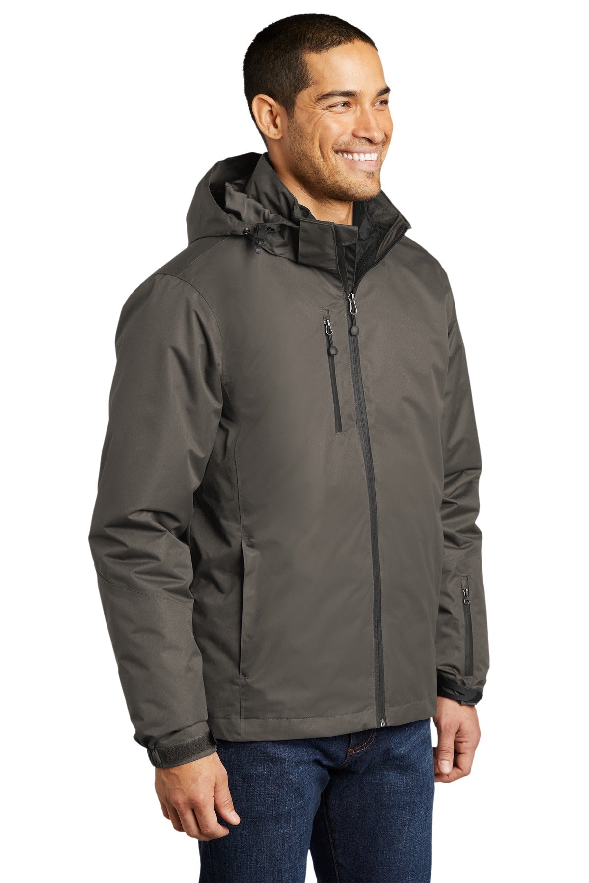 Port Authority Vortex Waterproof 3-in-1 Jacket. J332 - Deep Smoke/ Charcoal - three_q