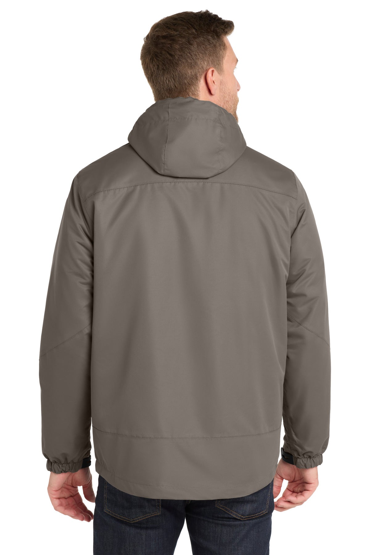 Port Authority Vortex Waterproof 3-in-1 Jacket. J332 - Deep Smoke/ Charcoal - back