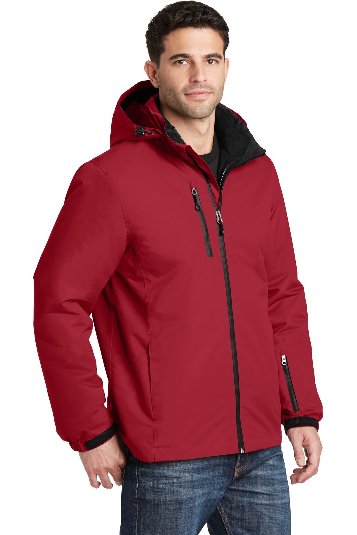 Port Authority Vortex Waterproof 3-in-1 Jacket. J332 - Rich Red/ Black - three_q