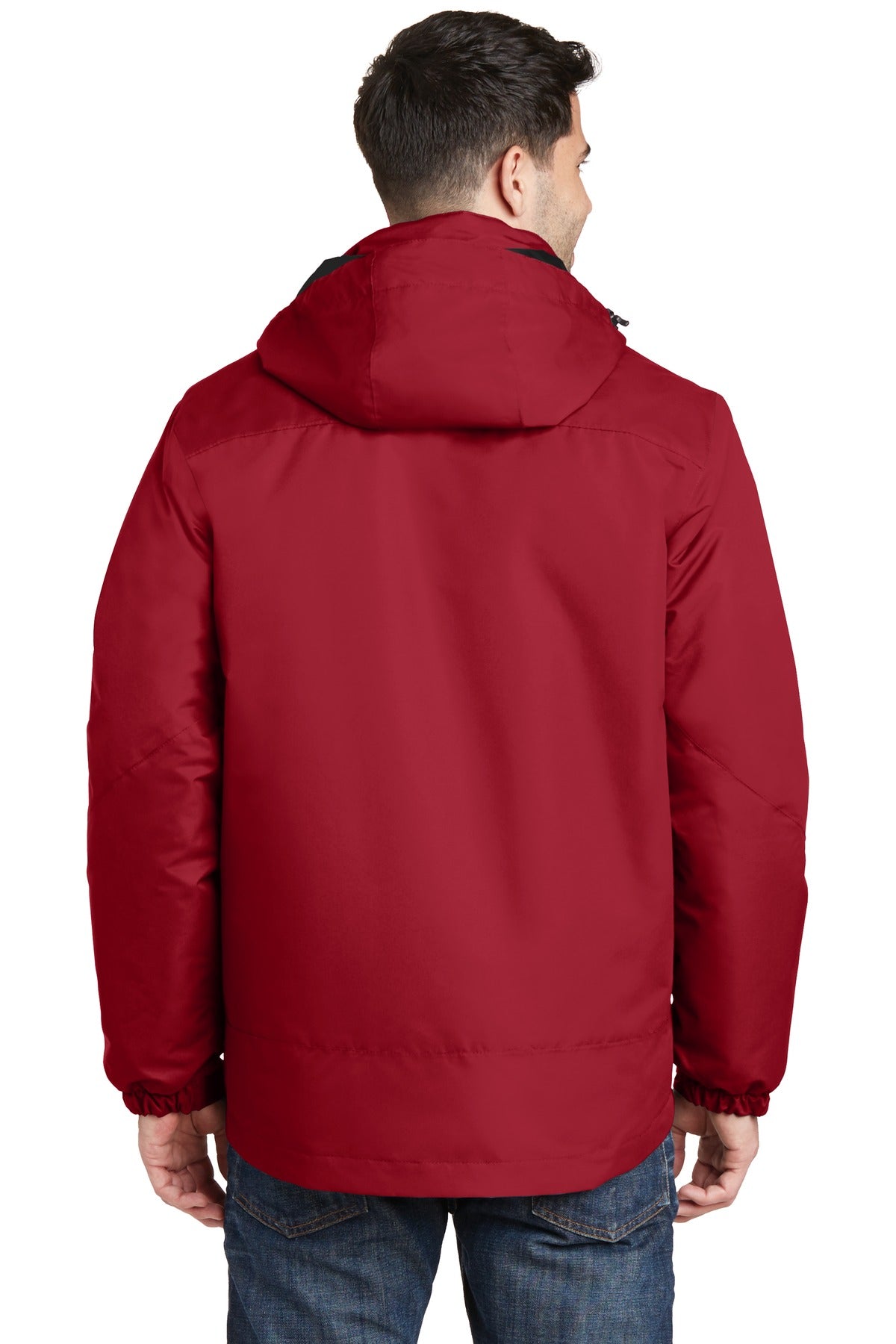 Port Authority Vortex Waterproof 3-in-1 Jacket. J332 - Rich Red/ Black - back