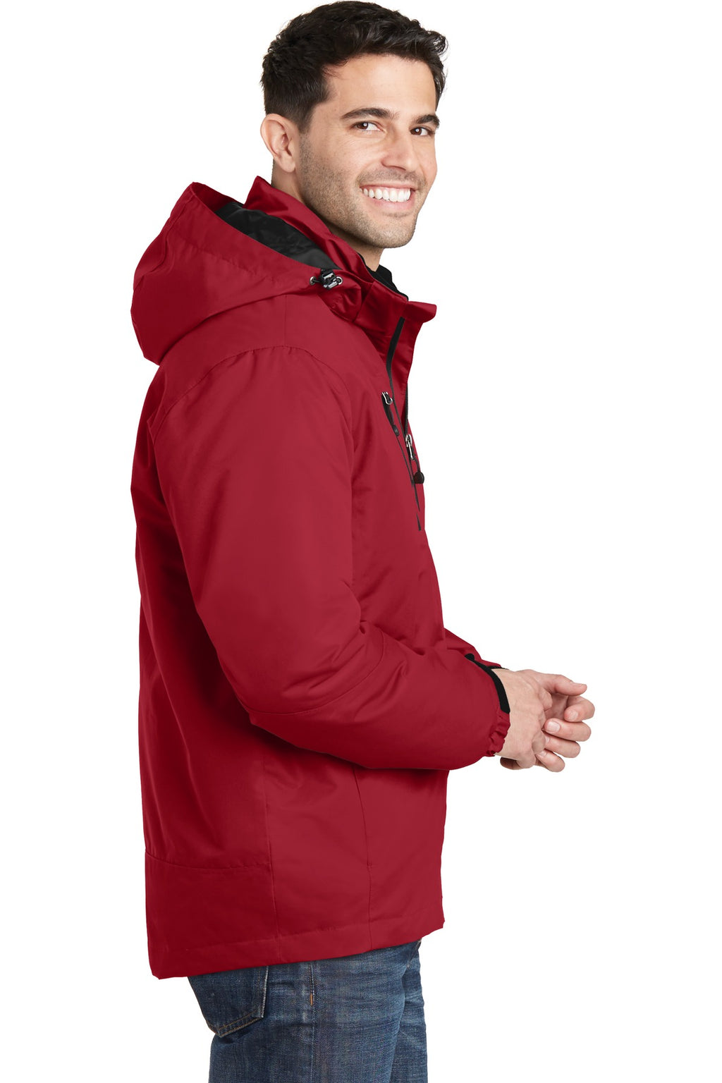 Port Authority Vortex Waterproof 3-in-1 Jacket. J332 - Rich Red/ Black - side