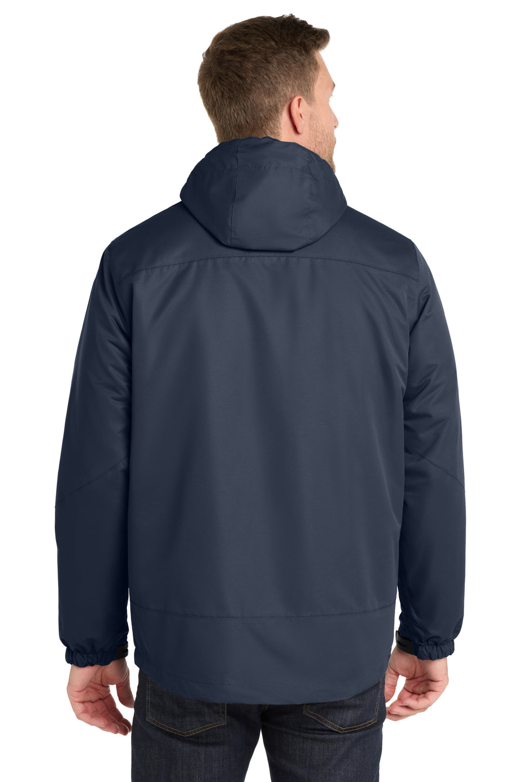 Port Authority Vortex Waterproof 3-in-1 Jacket. J332 - River Blue Navy/ River Blue Navy - back
