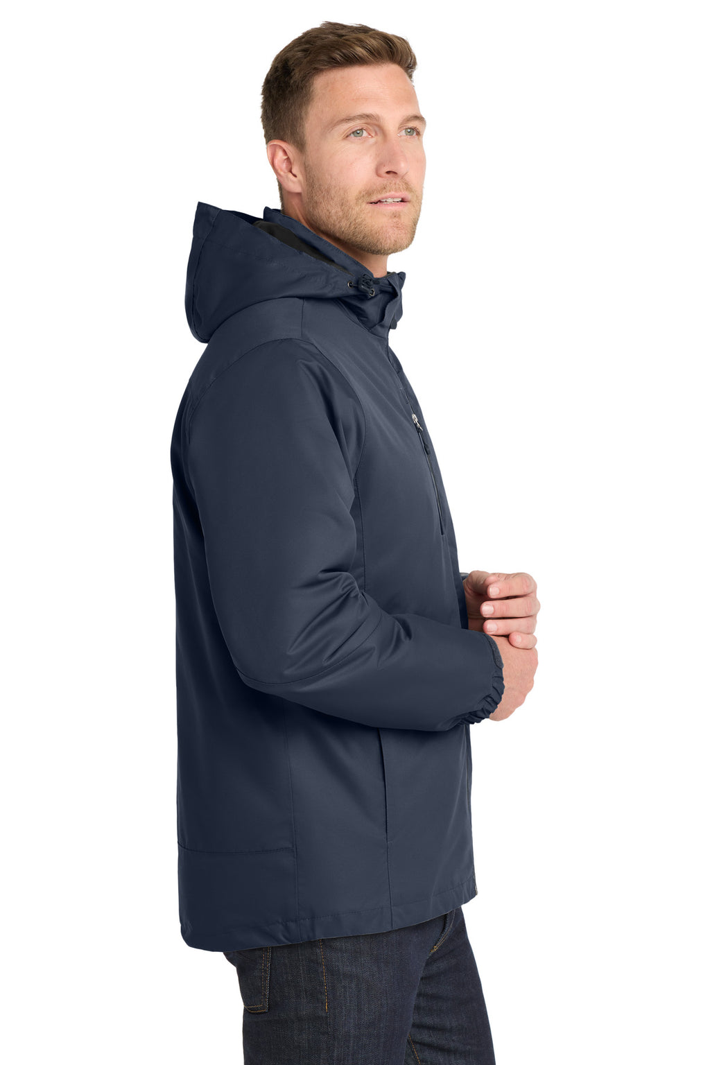 Port Authority Vortex Waterproof 3-in-1 Jacket. J332 - River Blue Navy/ River Blue Navy - side