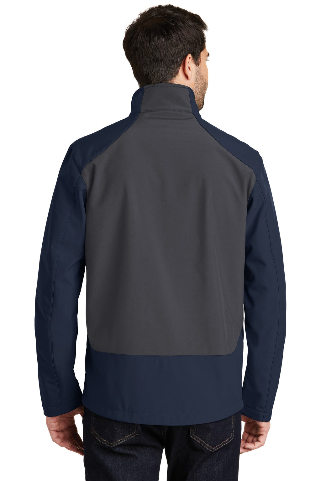 Port Authority Back-Block Soft Shell Jacket. J336 - Dress Blue Navy/ Battleship Grey - back