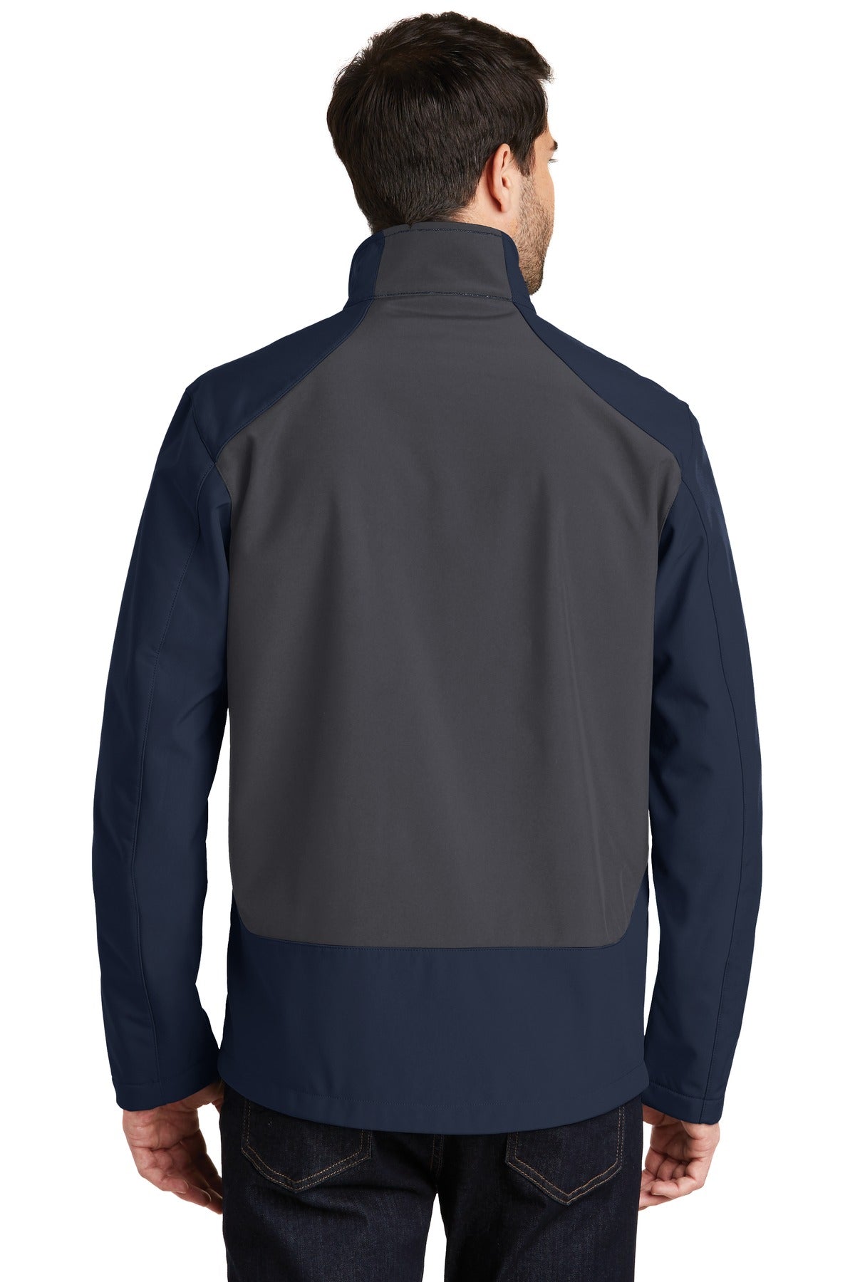 Port Authority Back-Block Soft Shell Jacket. J336 - Dress Blue Navy/ Battleship Grey - back