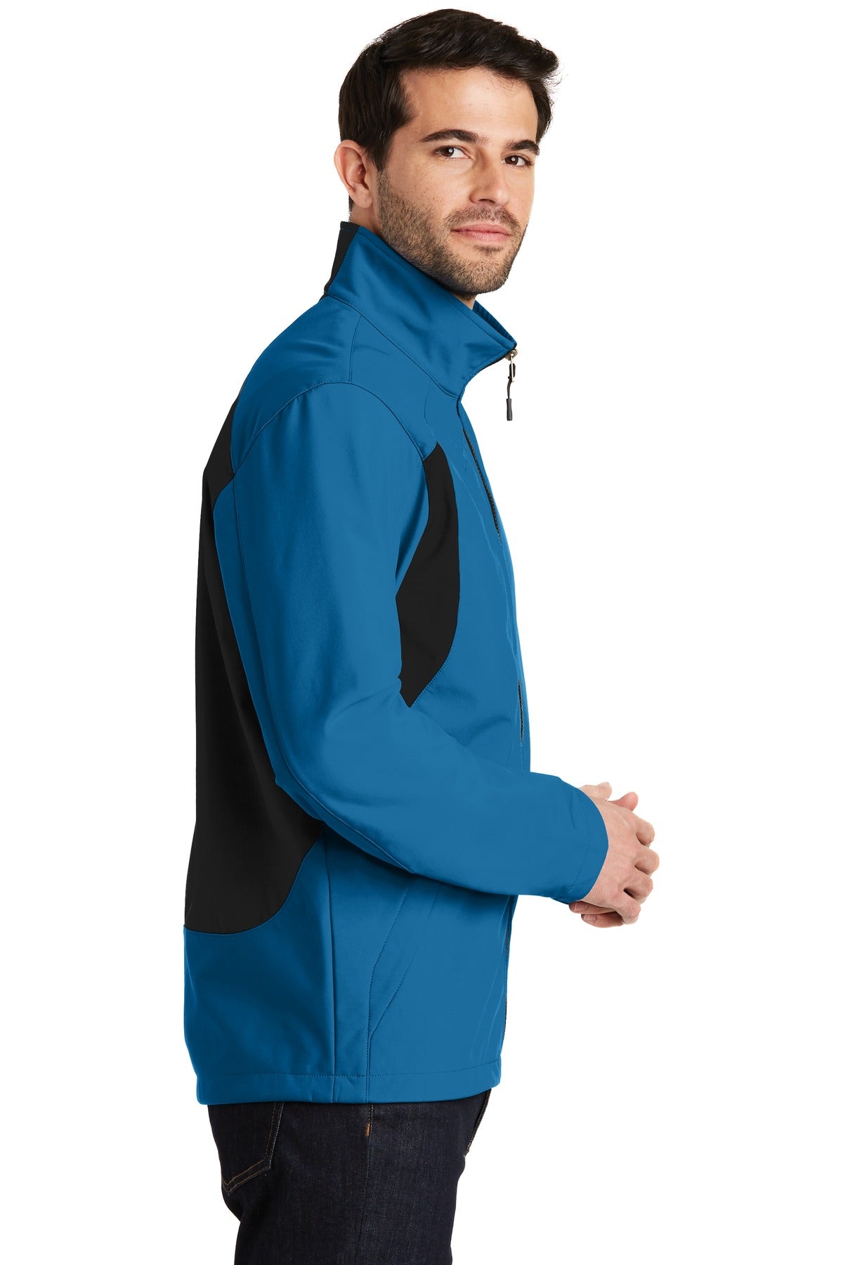 Port Authority Back-Block Soft Shell Jacket. J336 - Imperial Blue/ Black - side
