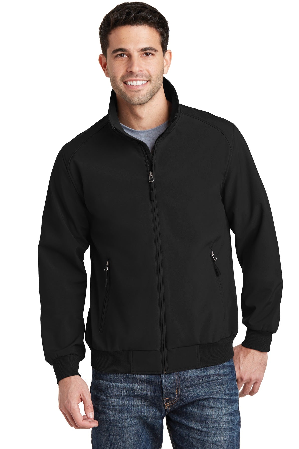 Port Authority Soft Shell Bomber Jacket. J337 - Black - front