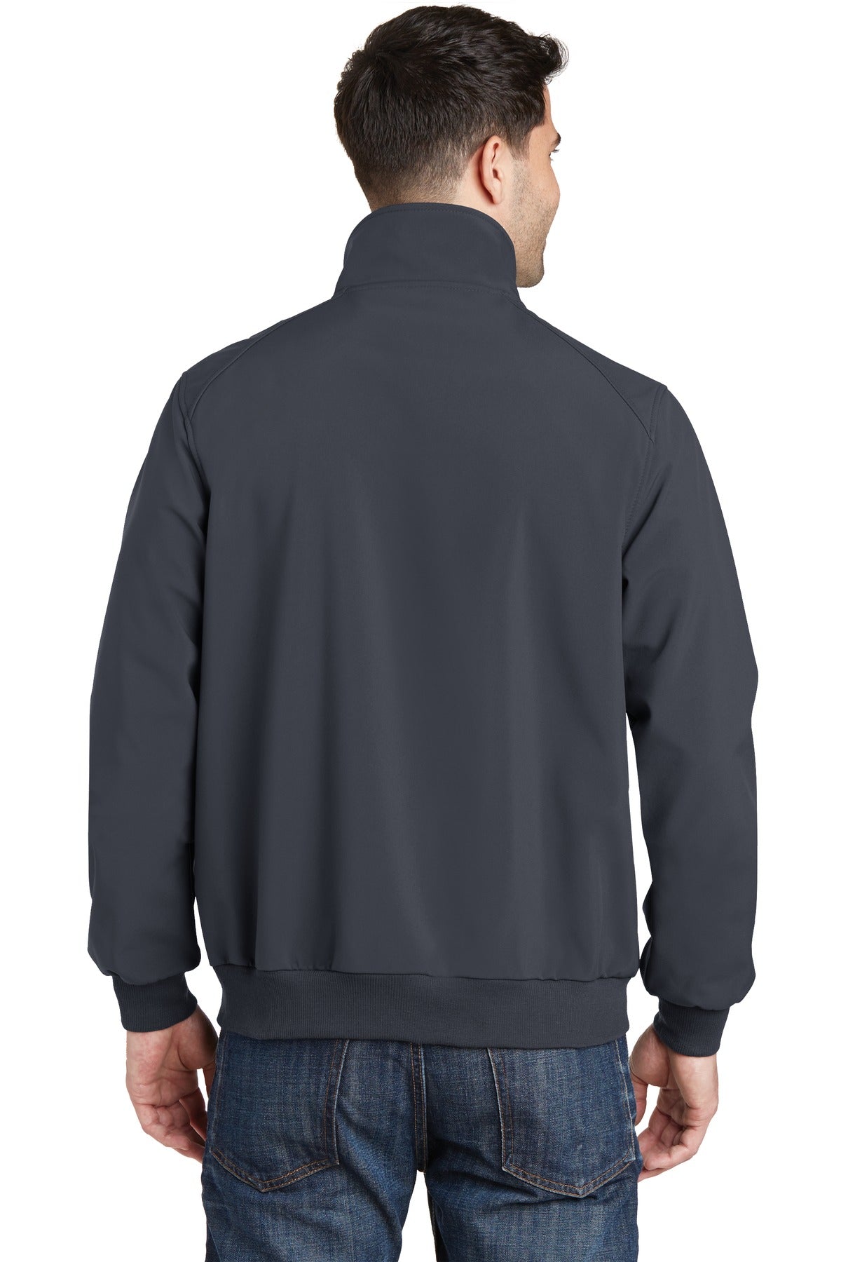 Port Authority Soft Shell Bomber Jacket. J337 - Battleship Grey - back