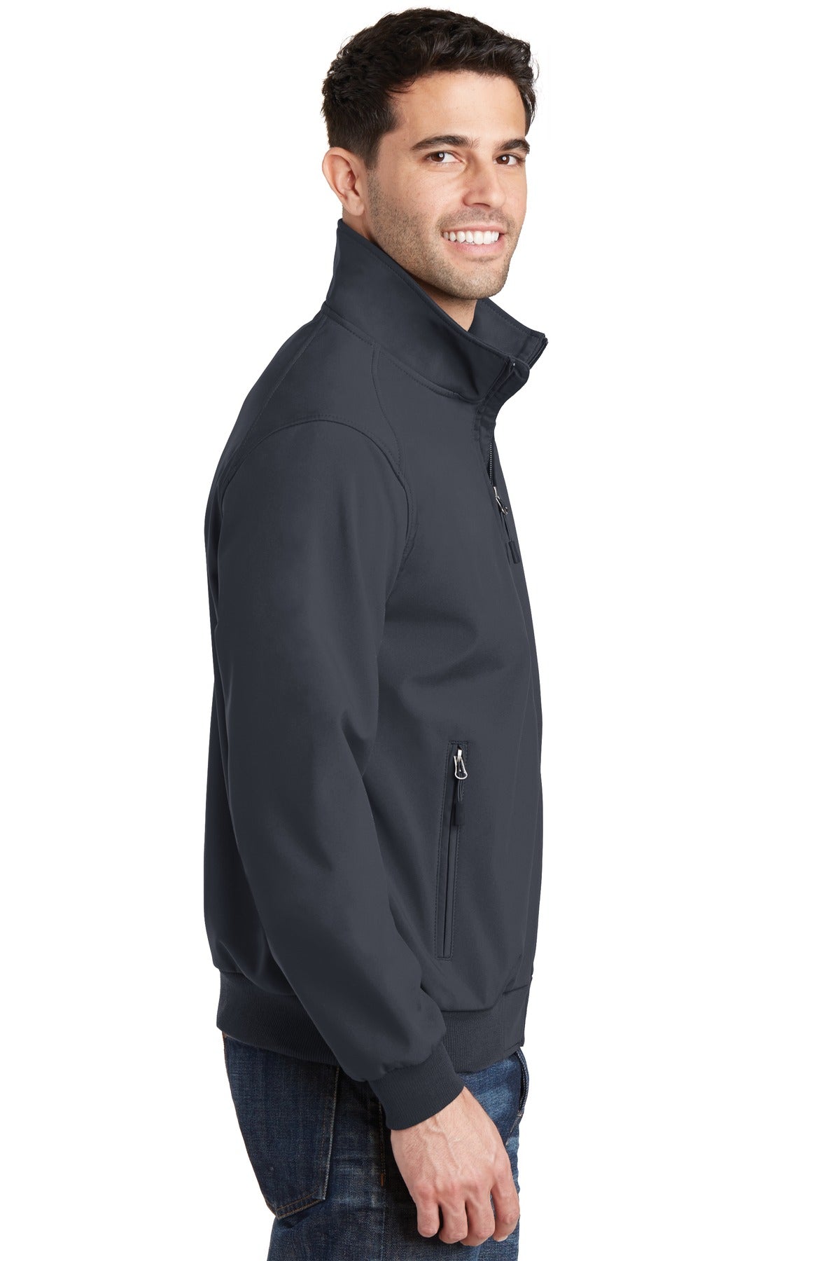 Port Authority Soft Shell Bomber Jacket. J337 - Battleship Grey - side