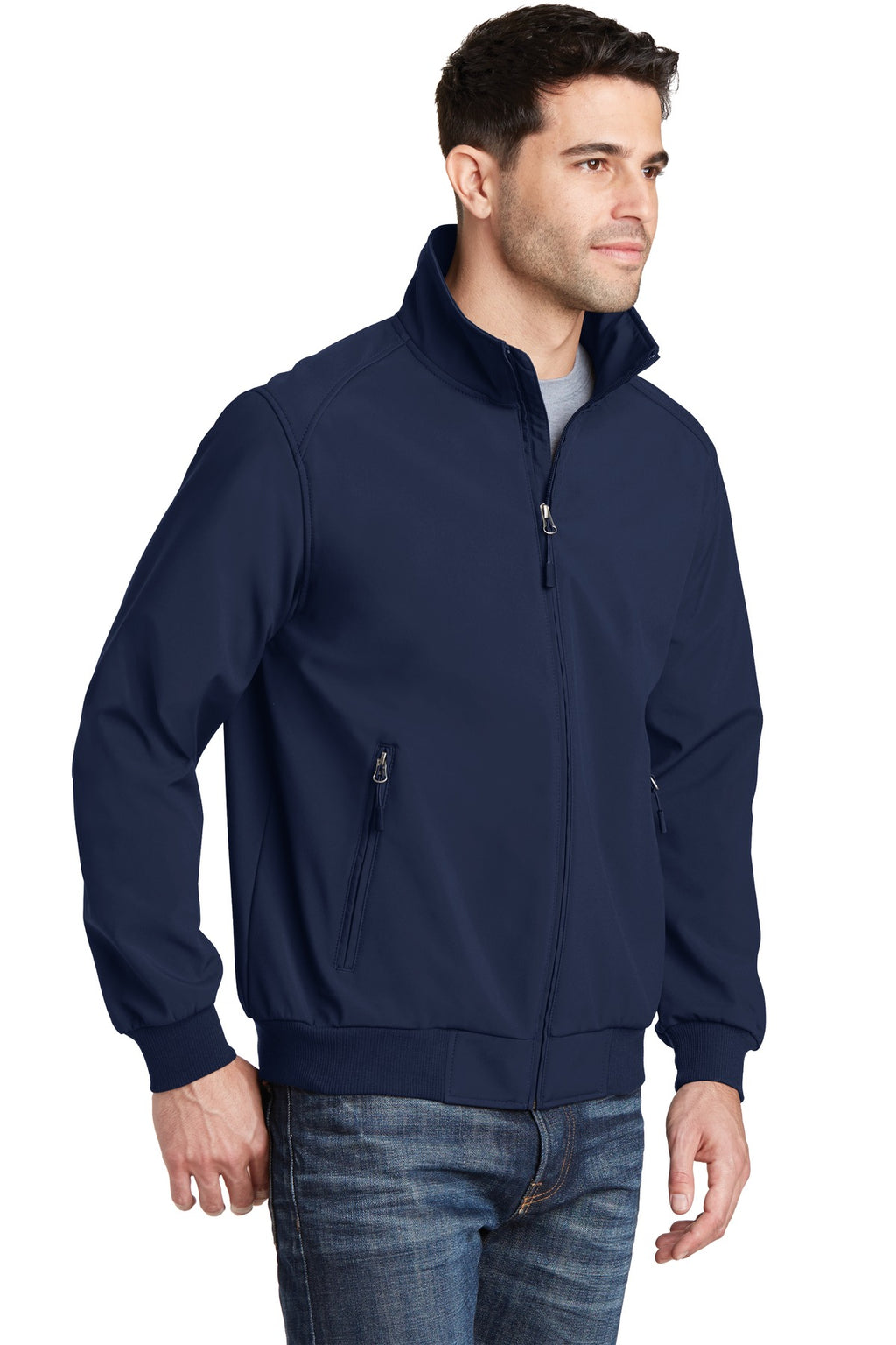 Port Authority Soft Shell Bomber Jacket. J337 - Dress Blue Navy - three_q