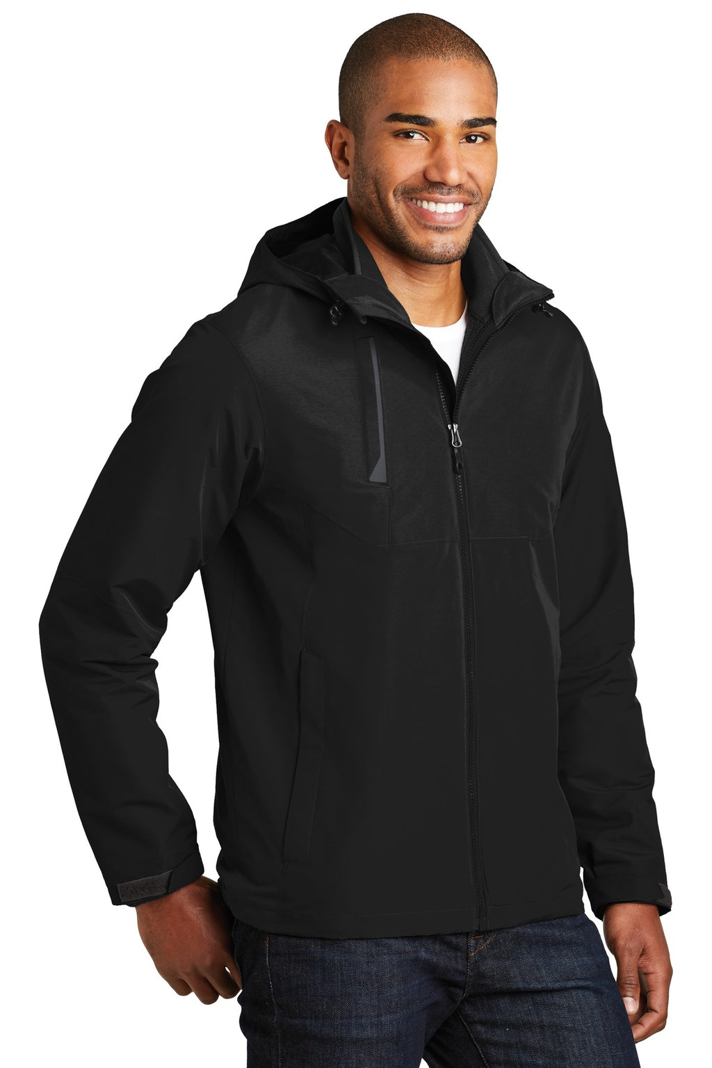 Port Authority Merge 3-in-1 Jacket. J338 - Deep Black - three_q