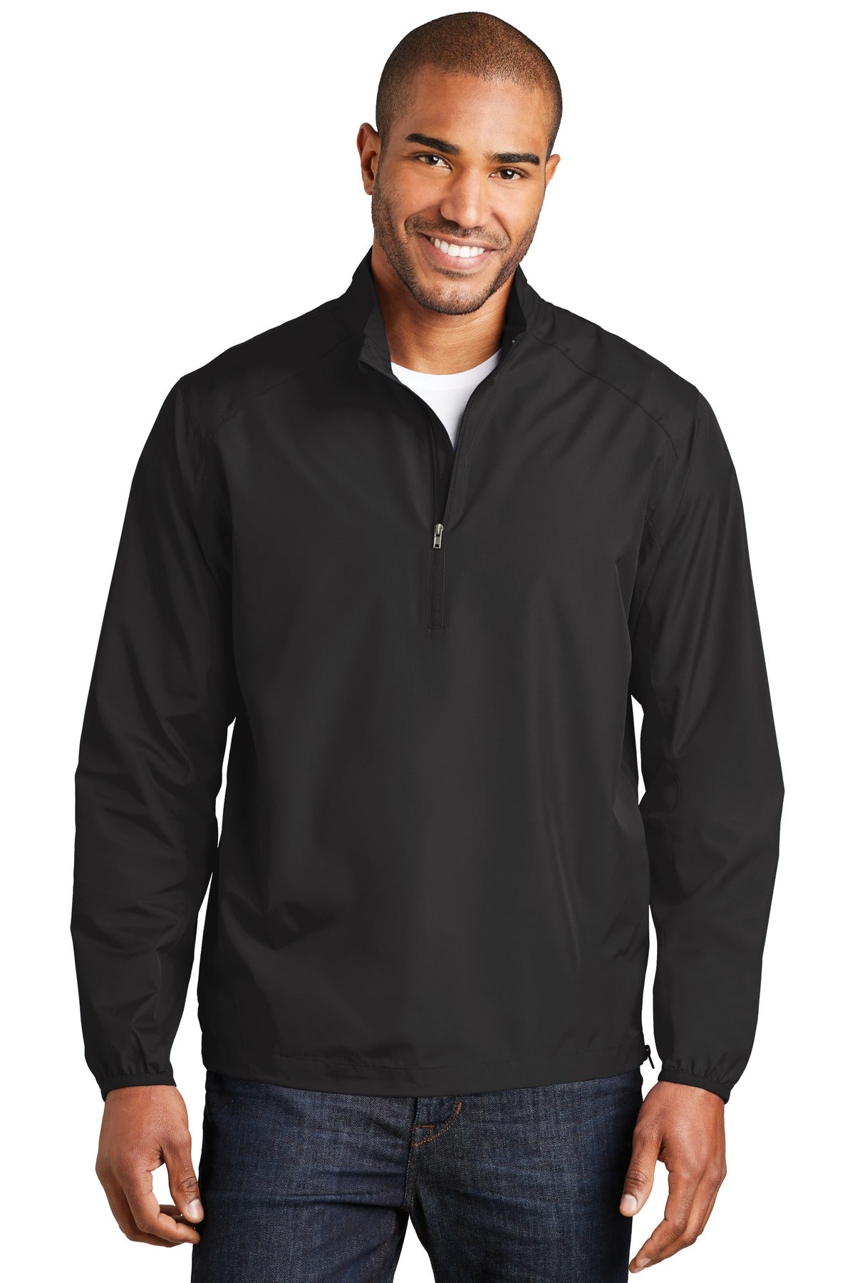 Port Authority Zephyr 1/2-Zip Pullover. J343 - Black - front