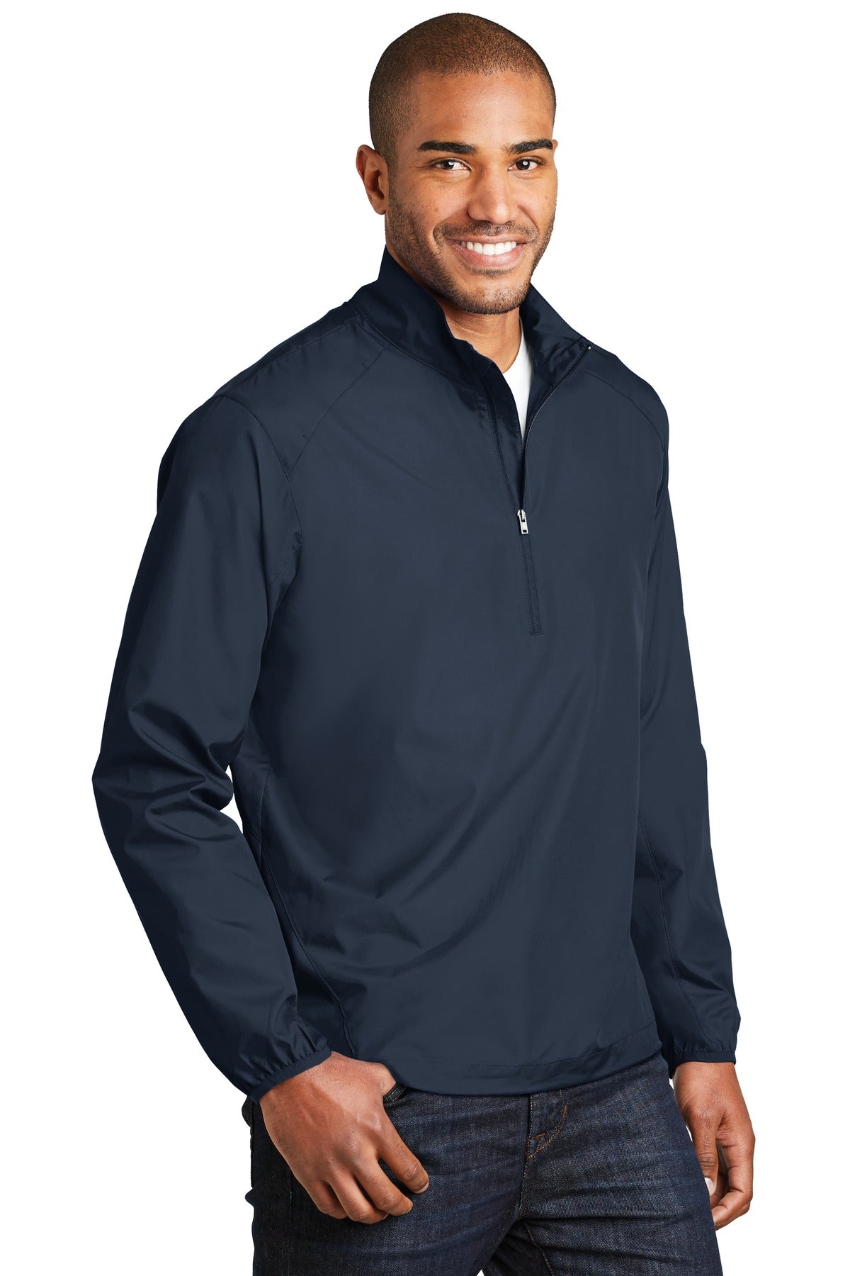 Port Authority Zephyr 1/2-Zip Pullover. J343 - Dress Blue Navy - three_q