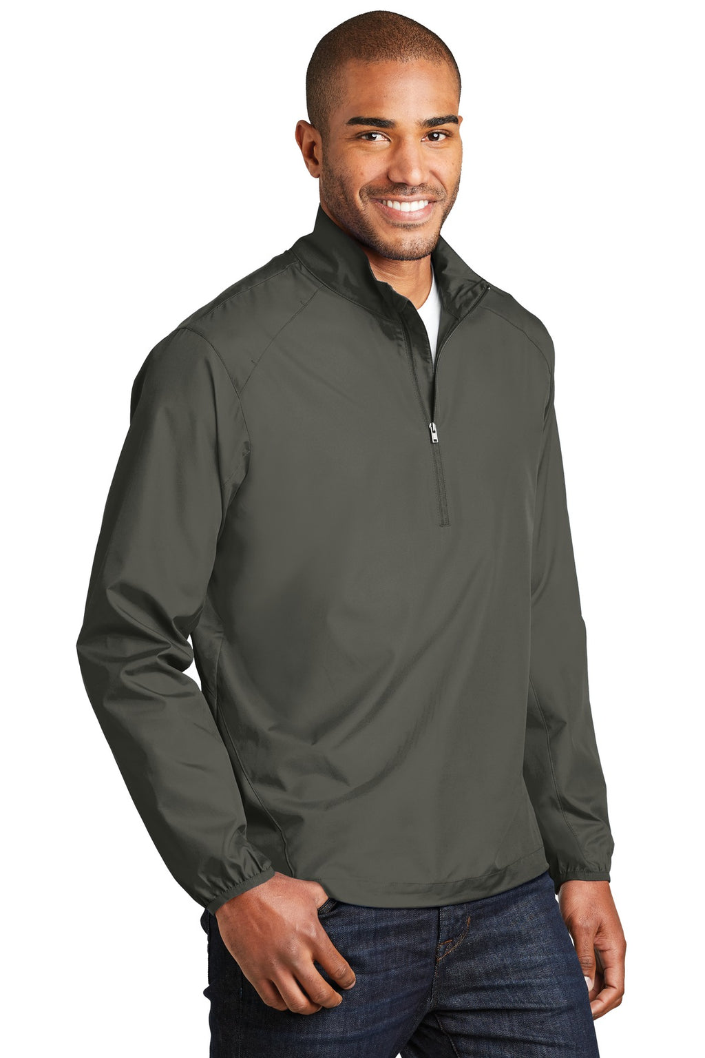 Port Authority Zephyr 1/2-Zip Pullover. J343 - Grey Steel - three_q