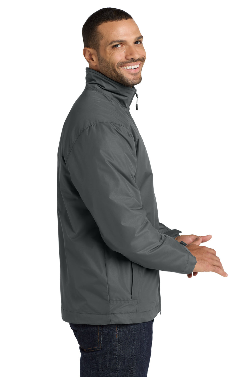 Port Authority Challenger II Jacket. J354 - Steel Grey/ True Black - side