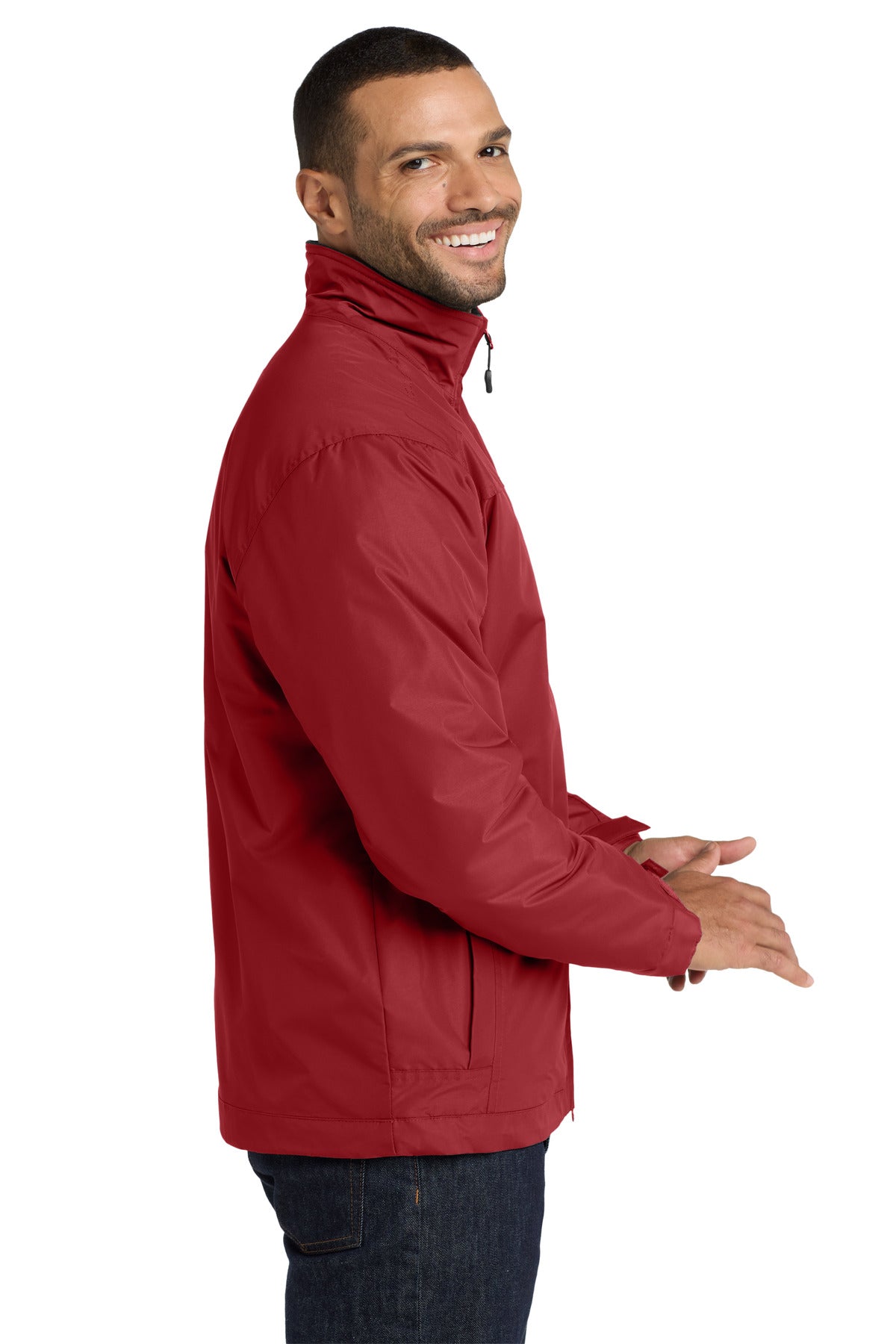 Port Authority Challenger II Jacket. J354 - True Red/ True Black - side