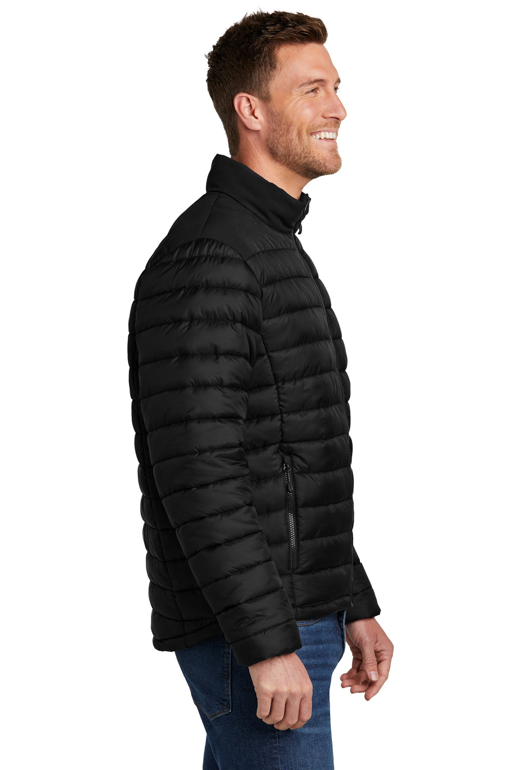 Port Authority Horizon Puffy Jacket J364 - Deep Black - side