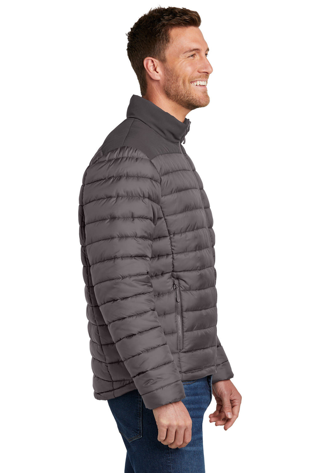 Port Authority Horizon Puffy Jacket J364 - Deep Smoke/ Grey Smoke - side