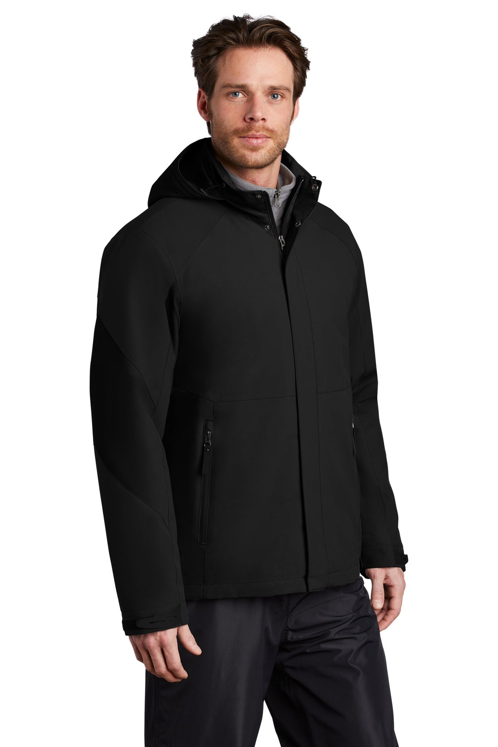 Port Authority Insulated Waterproof Tech Jacket J405 - Deep Black - three_q