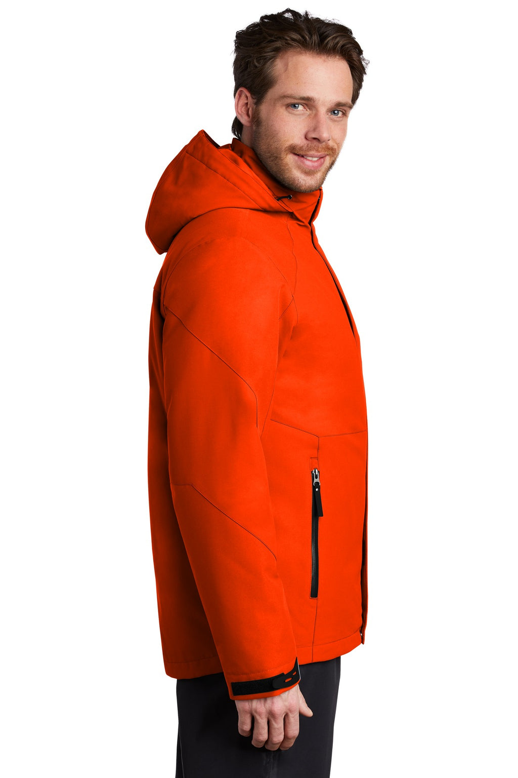 Port Authority Insulated Waterproof Tech Jacket J405 - Fire Orange - side