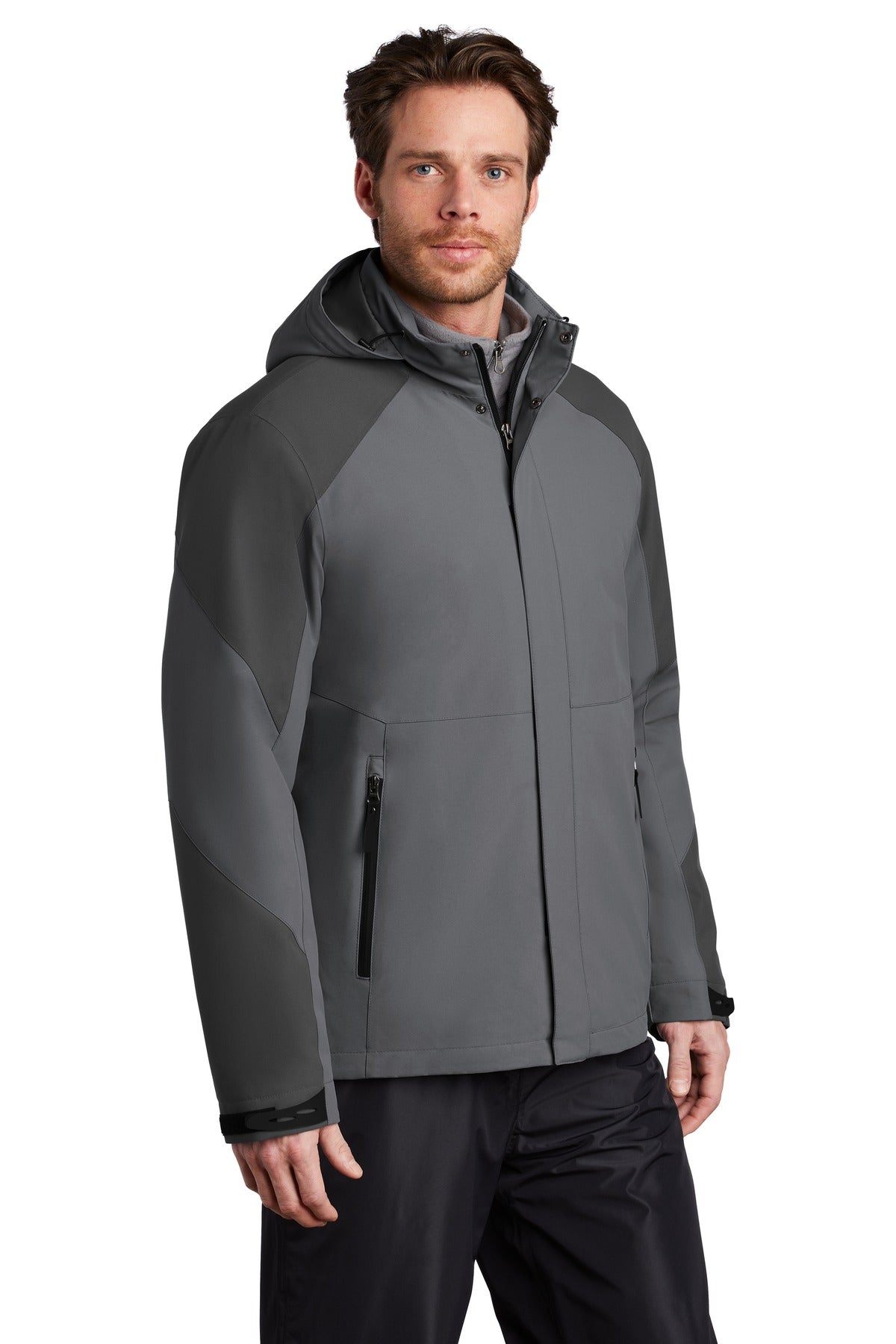 Port Authority Insulated Waterproof Tech Jacket J405 - Shadow Grey/ Storm Grey - three_q