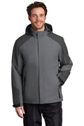 Port Authority Insulated Waterproof Tech Jacket J405 - Shadow Grey/ Storm Grey - front