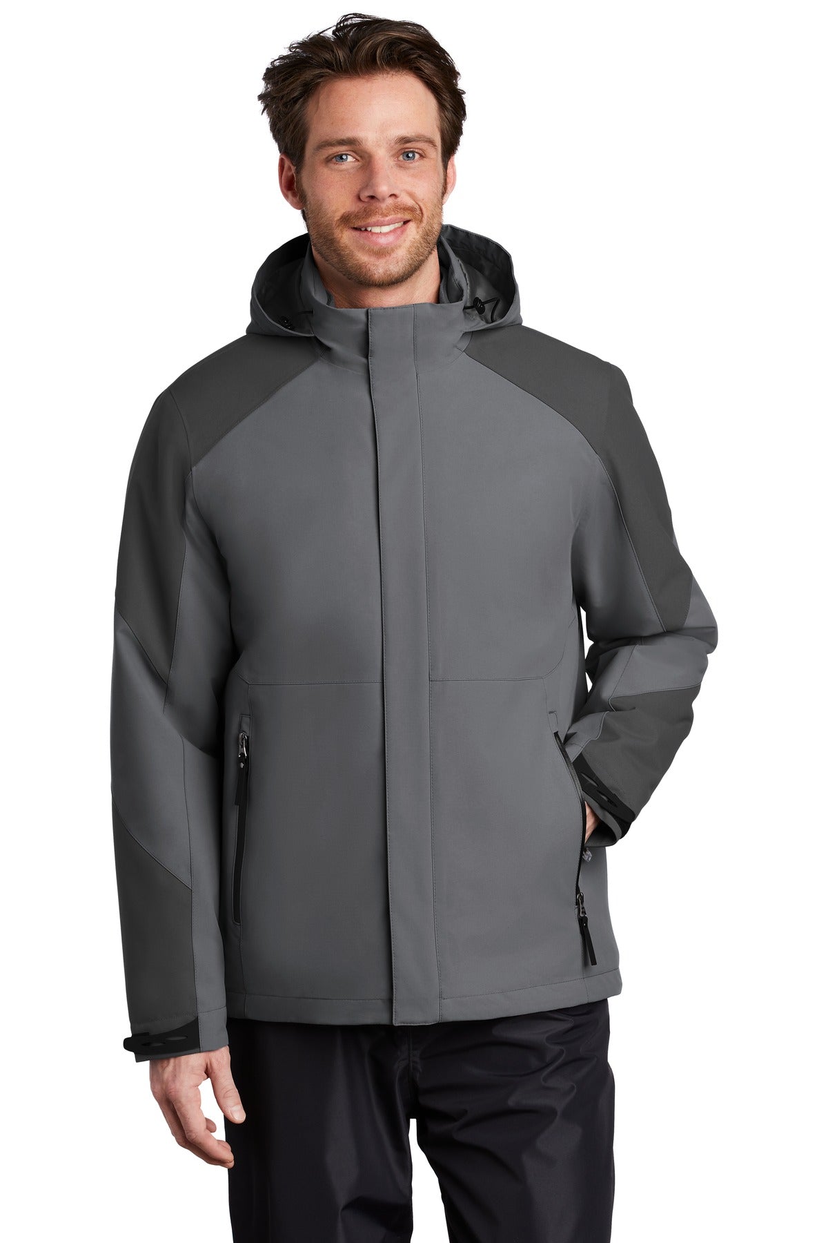 Port Authority Insulated Waterproof Tech Jacket J405 - Shadow Grey/ Storm Grey - front