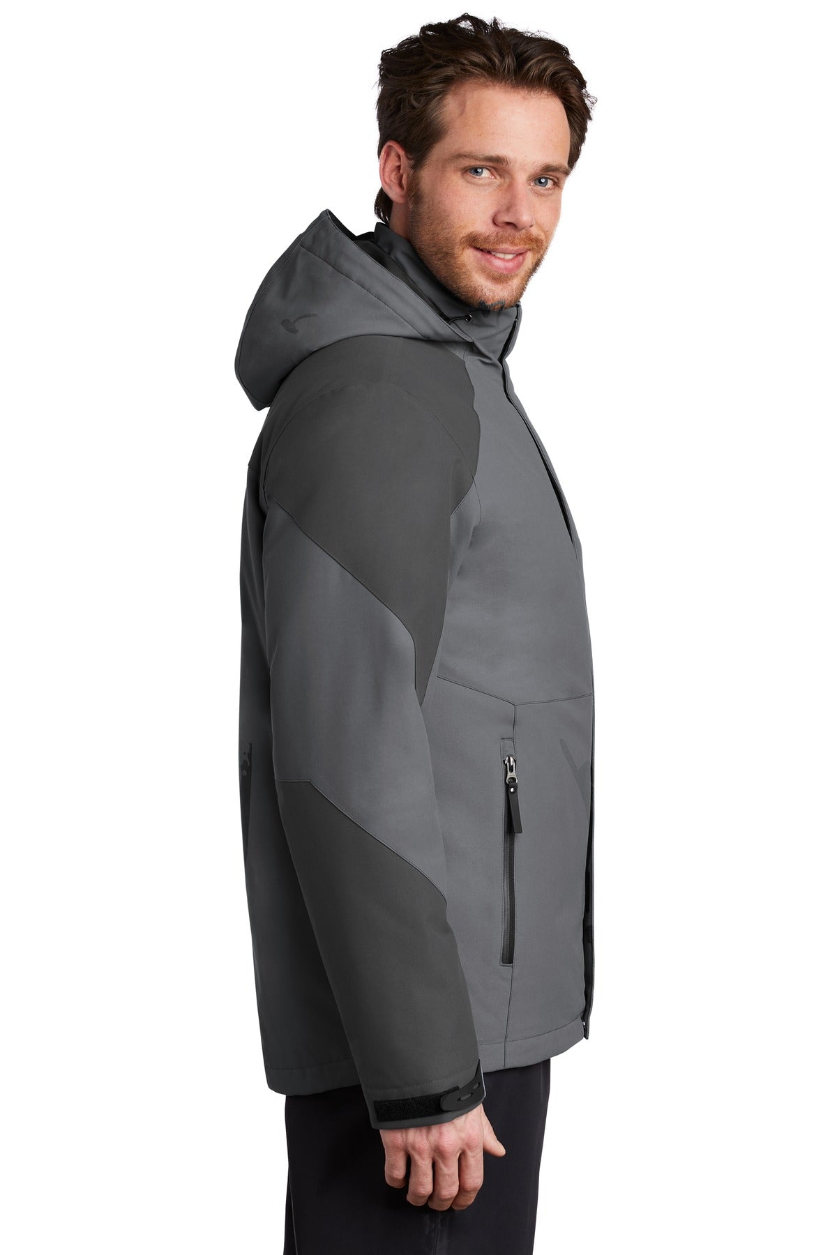 Port Authority Insulated Waterproof Tech Jacket J405 - Shadow Grey/ Storm Grey - side