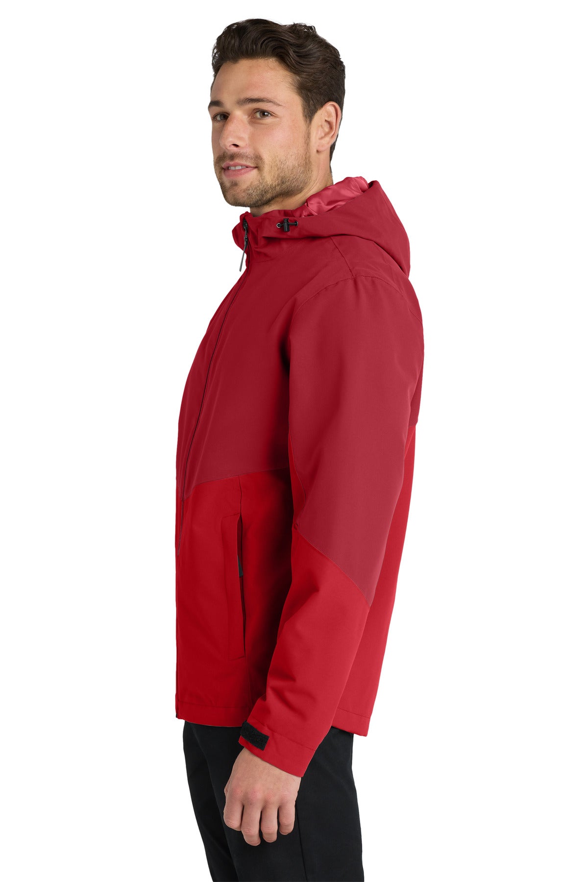 Port Authority Tech Rain Jacket J406 - Sangria/ True Red - side