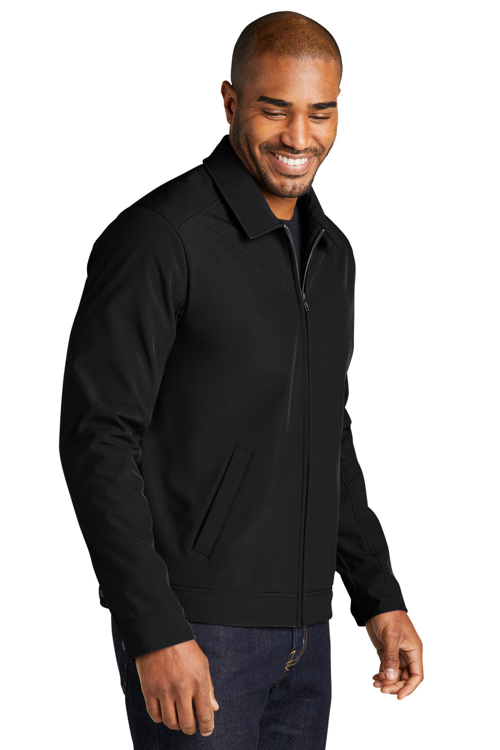 Port Authority Mechanic Soft Shell Jacket J417 - Black - three_q