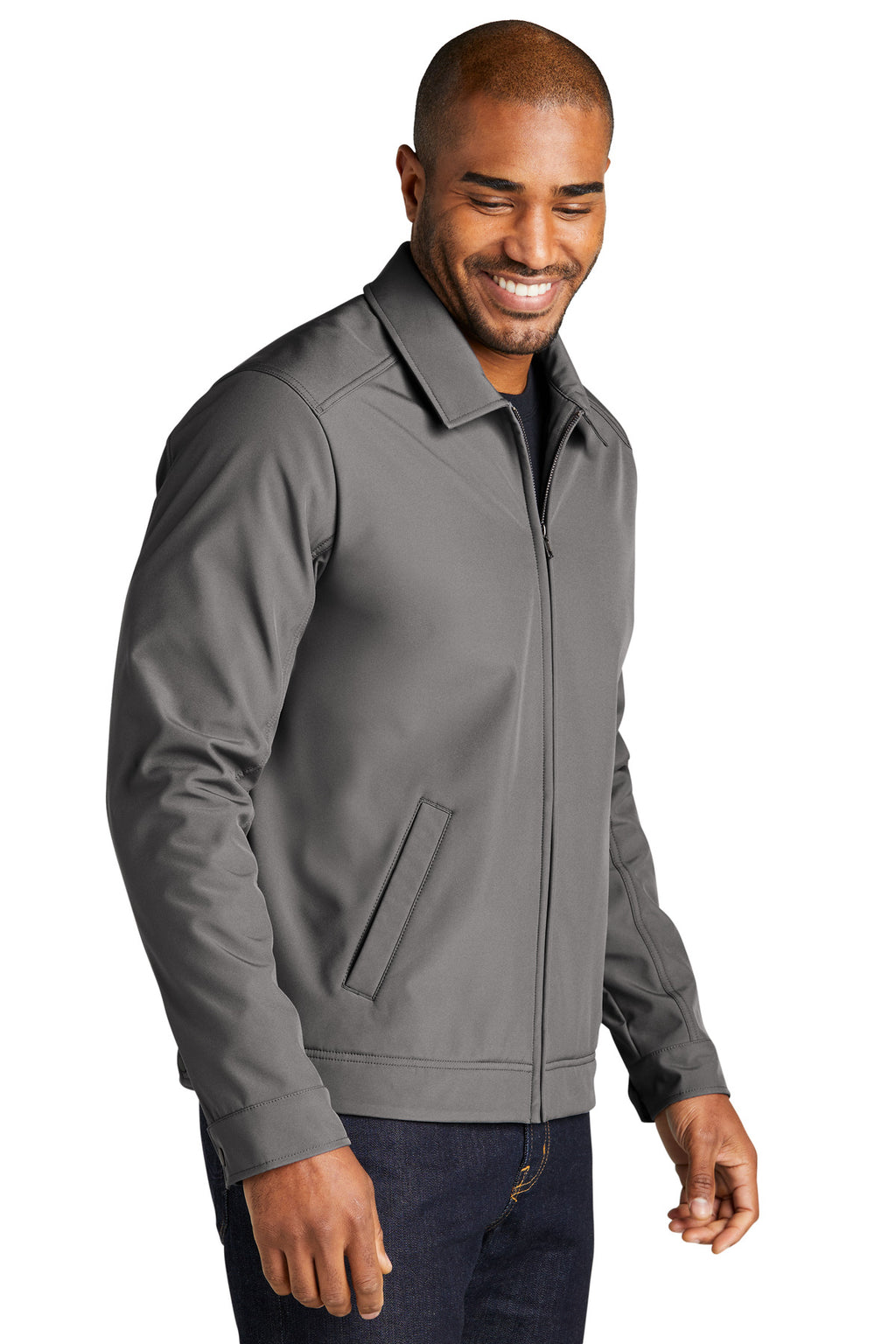 Port Authority Mechanic Soft Shell Jacket J417 - Deep Smoke - three_q