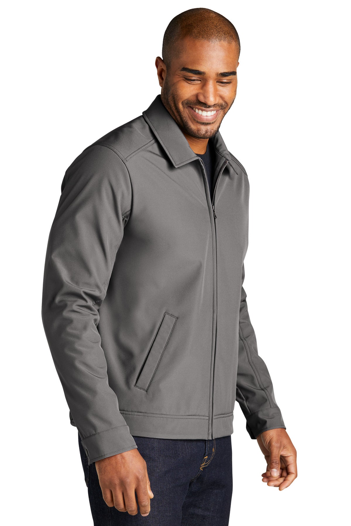 Port Authority Mechanic Soft Shell Jacket J417 - Deep Smoke - three_q