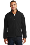 Port Authority Textured Soft Shell Jacket. J705 - Black - front