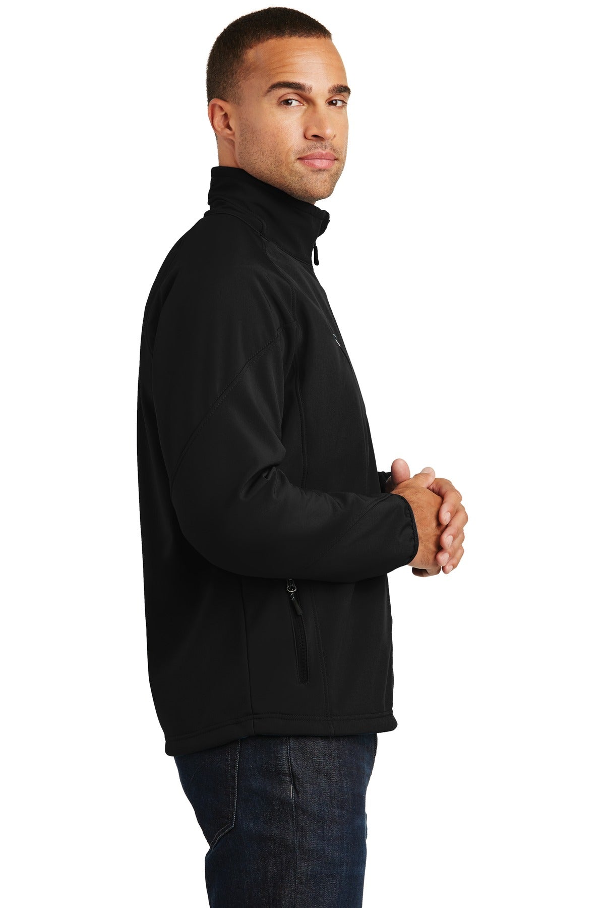 Port Authority Textured Soft Shell Jacket. J705 - Black - side